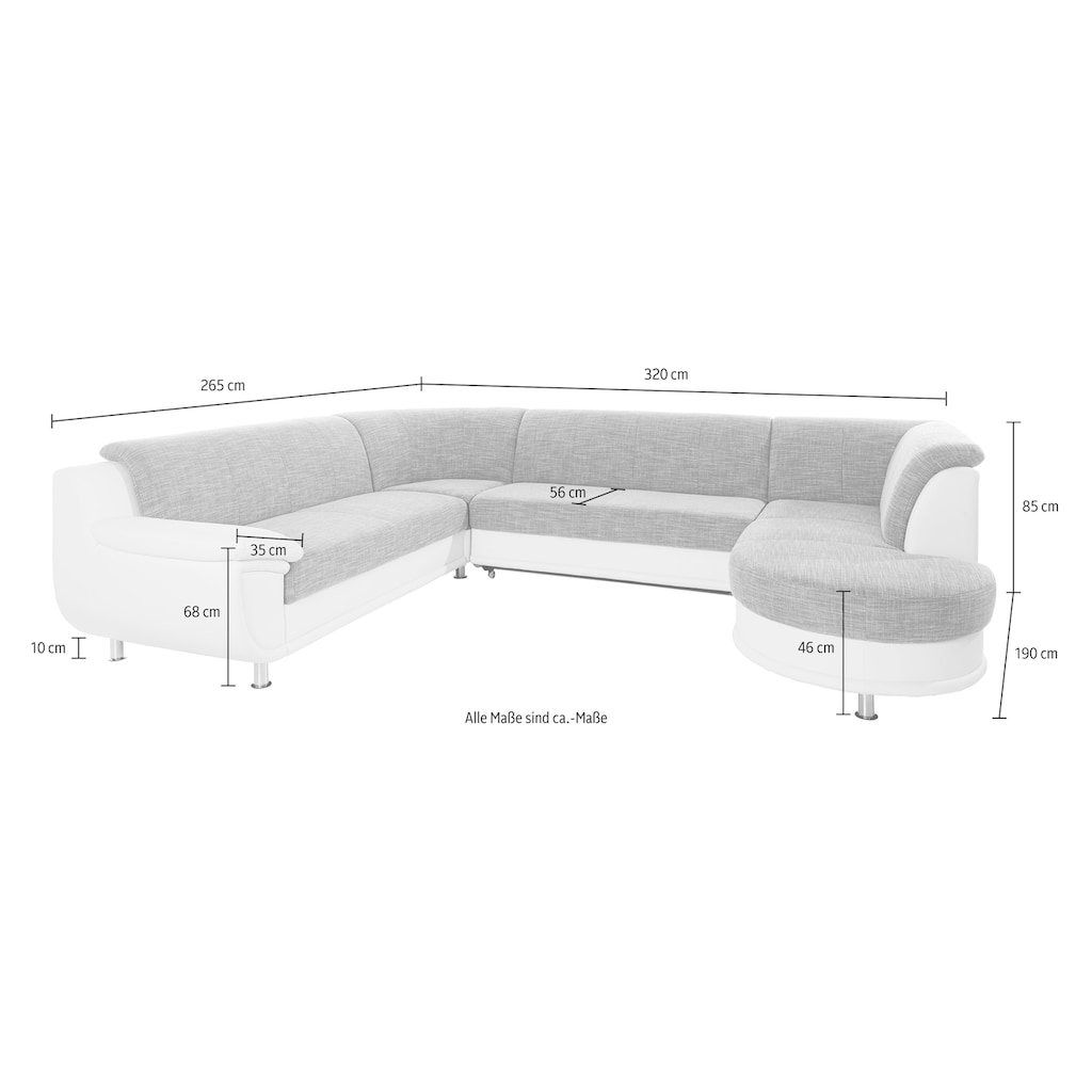 TRENDMANUFAKTUR Wohnlandschaft »Rondo 3, U-Form«