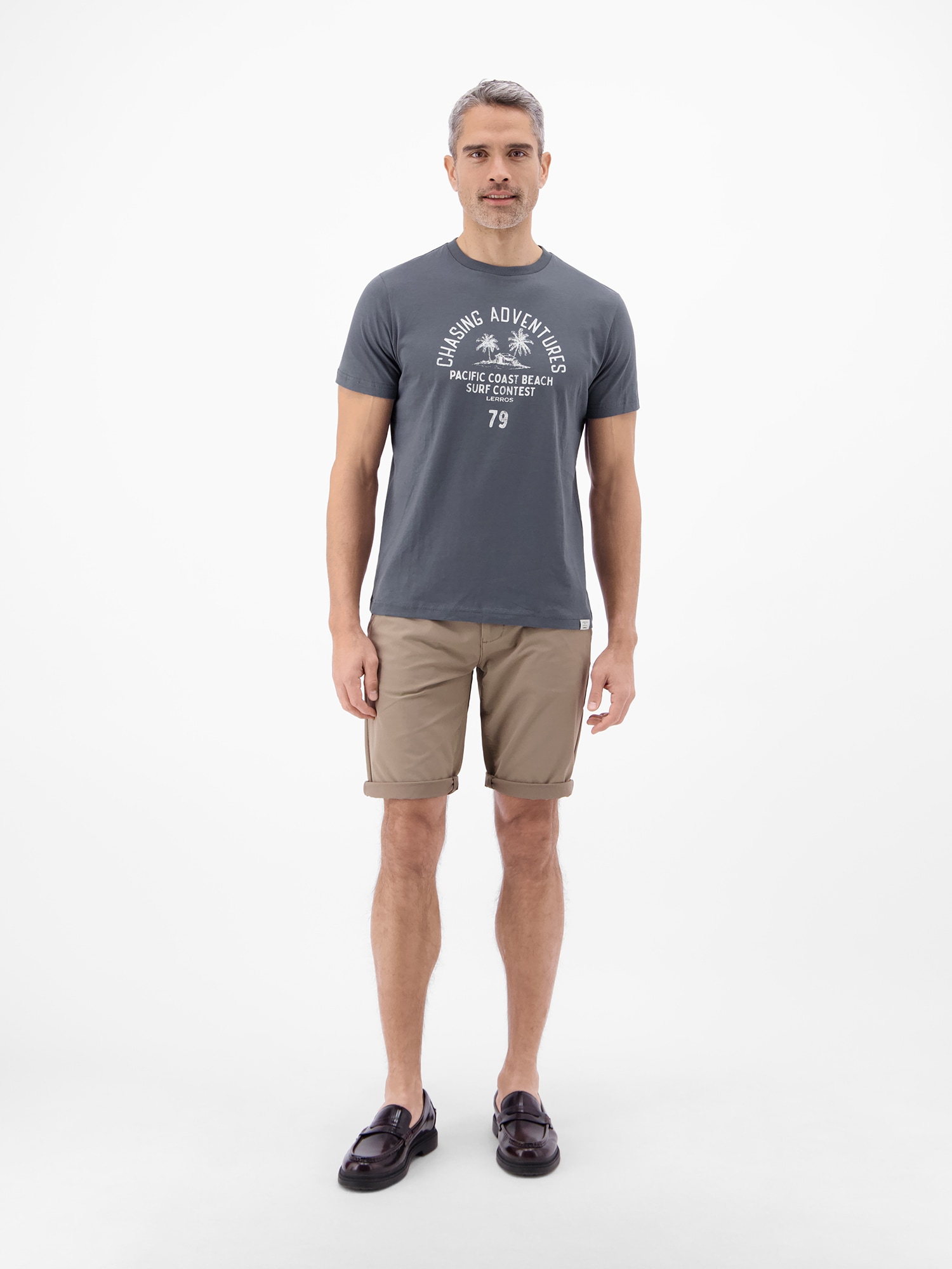 LERROS T-Shirt »T-Shirt mit O-Neck aus softer Baumwolle mit Summervibe-Print«