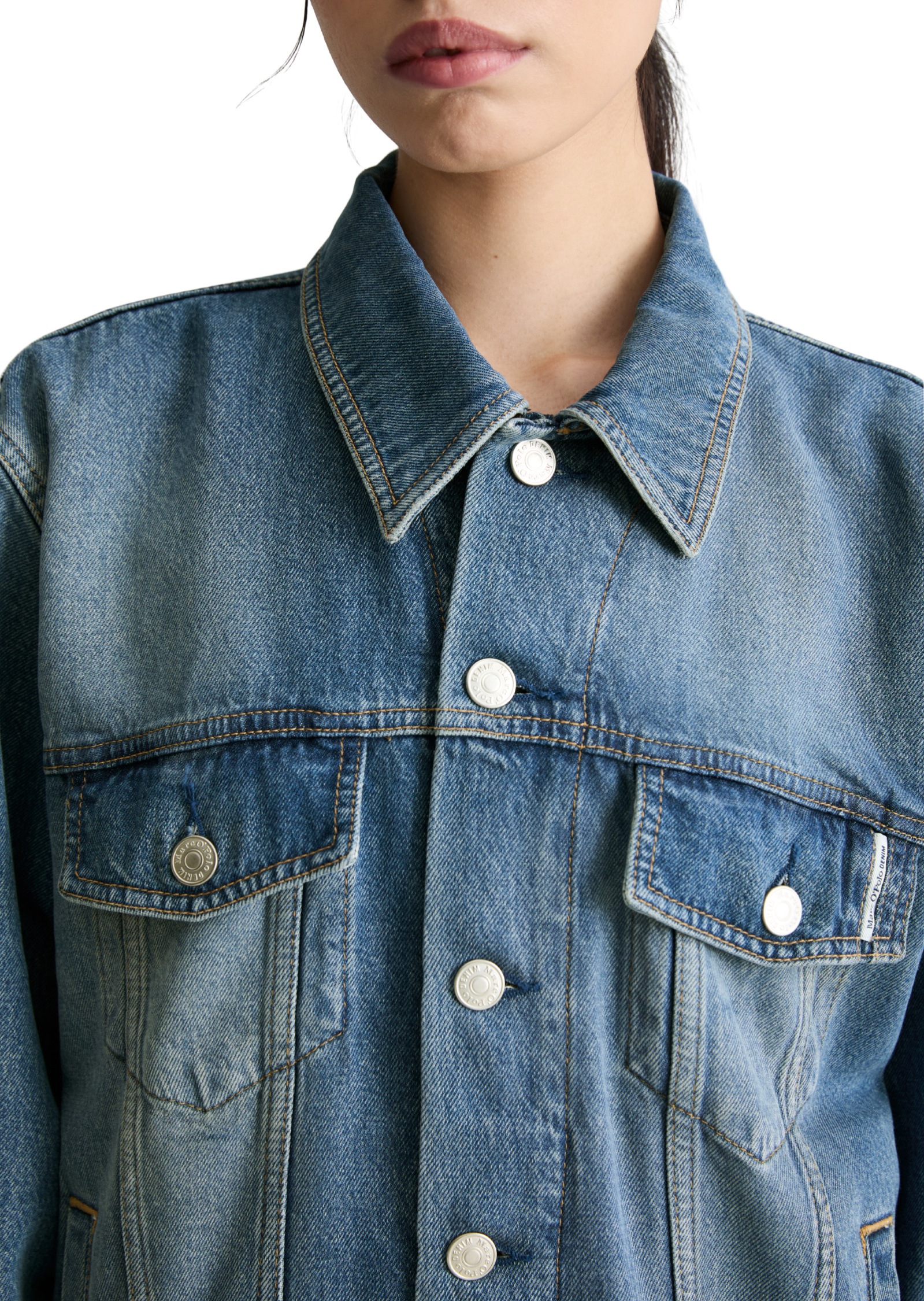 Marc O'Polo DENIM Jeansjacke »aus weichem Lyocell-Bio-Baumwolle-Mix« ohne Kapuze