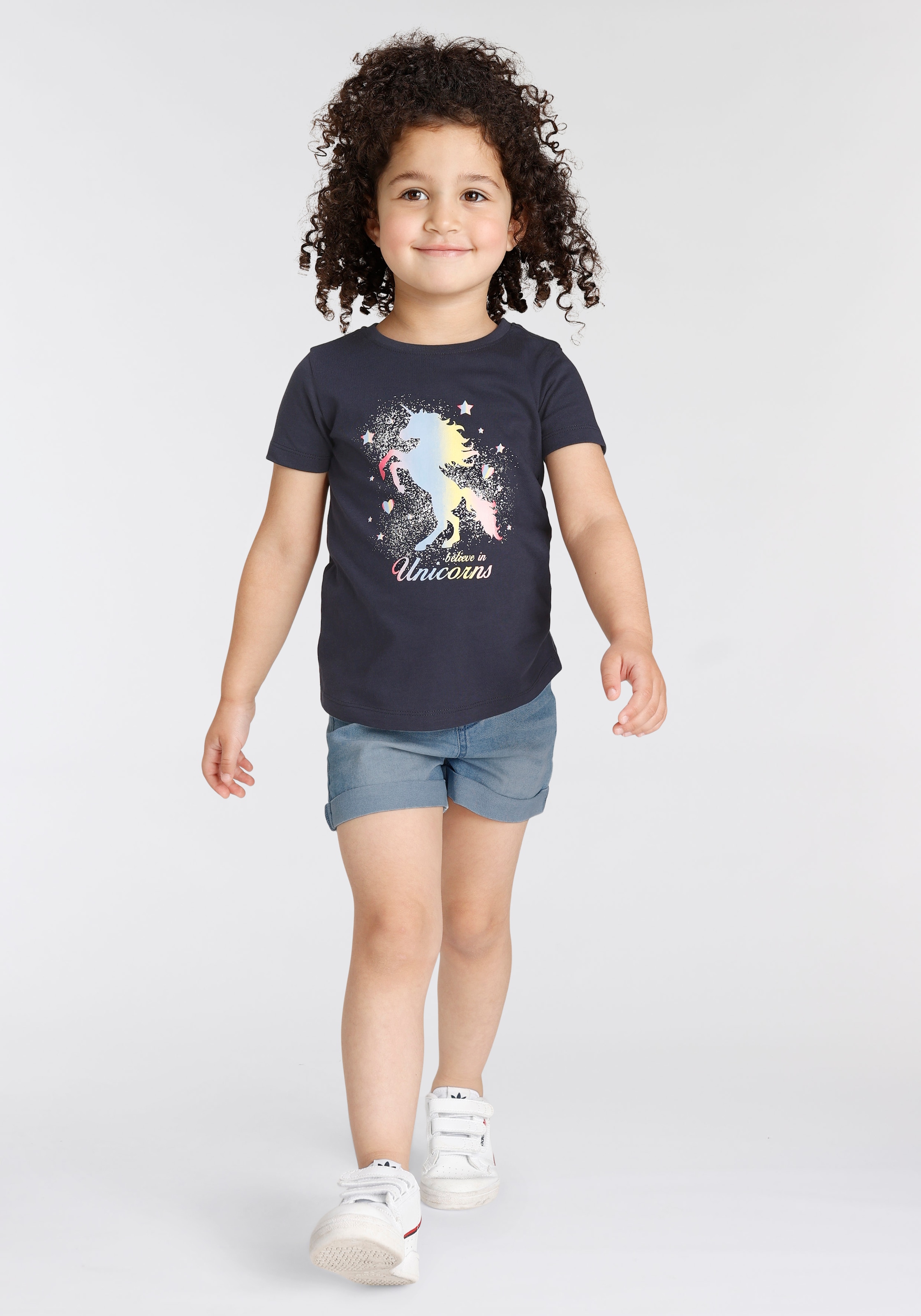 KIDSWORLD T-Shirt »believe in Unicorns«, Glitzerdruck | BAUR mit