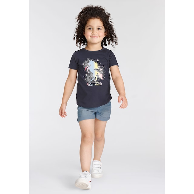 KIDSWORLD T-Shirt »believe in Unicorns«, mit Glitzerdruck | BAUR