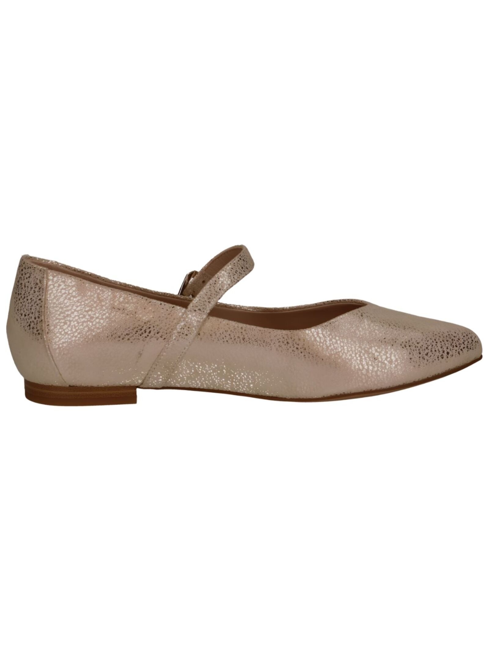 Riemchenballerina CAPRICE "Caprice Ballerinas Leder", Damen, Gr. 37, gold, Leder, Schuhe Riemchenballerina 3