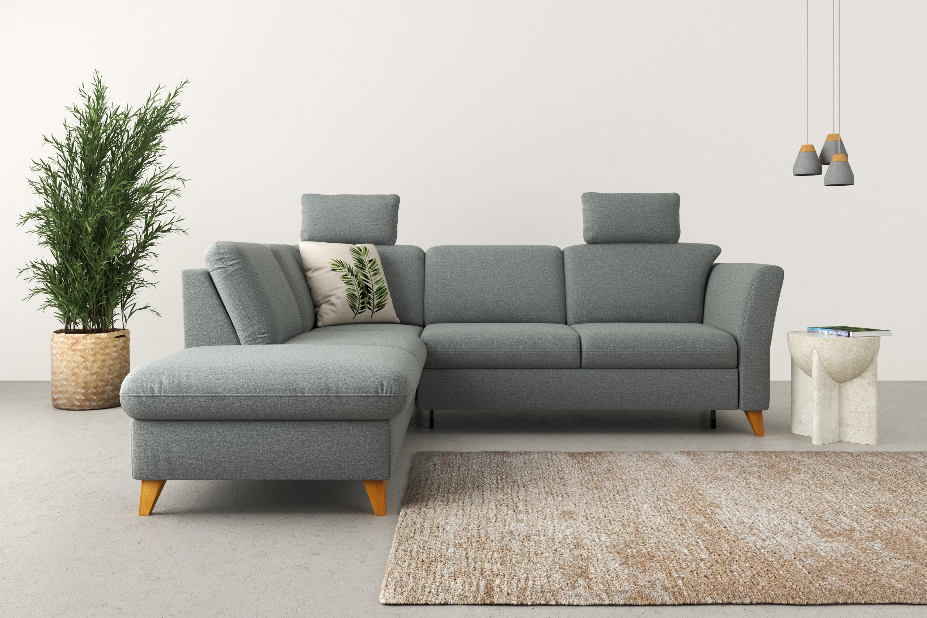 Home affaire Ecksofa "Trelleborg L-Form" Federkern-Polsterung, wahlweise mit Schlaffunktion und Stauraum