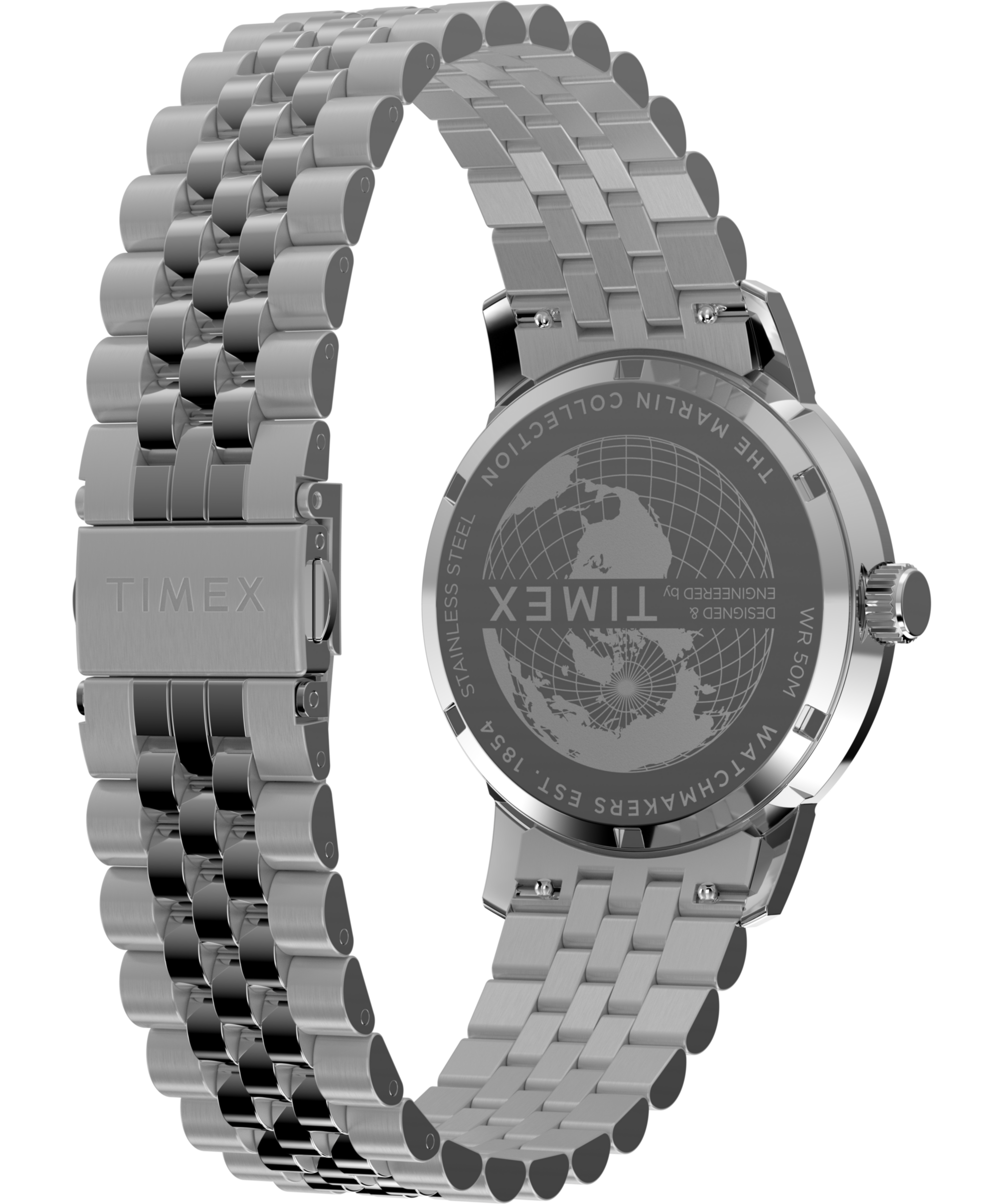 Timex Quarzuhr »Marlin GMT« Armbanduhr, Herrenuhr, Edelstahlarmband, Datum, Dualzeit