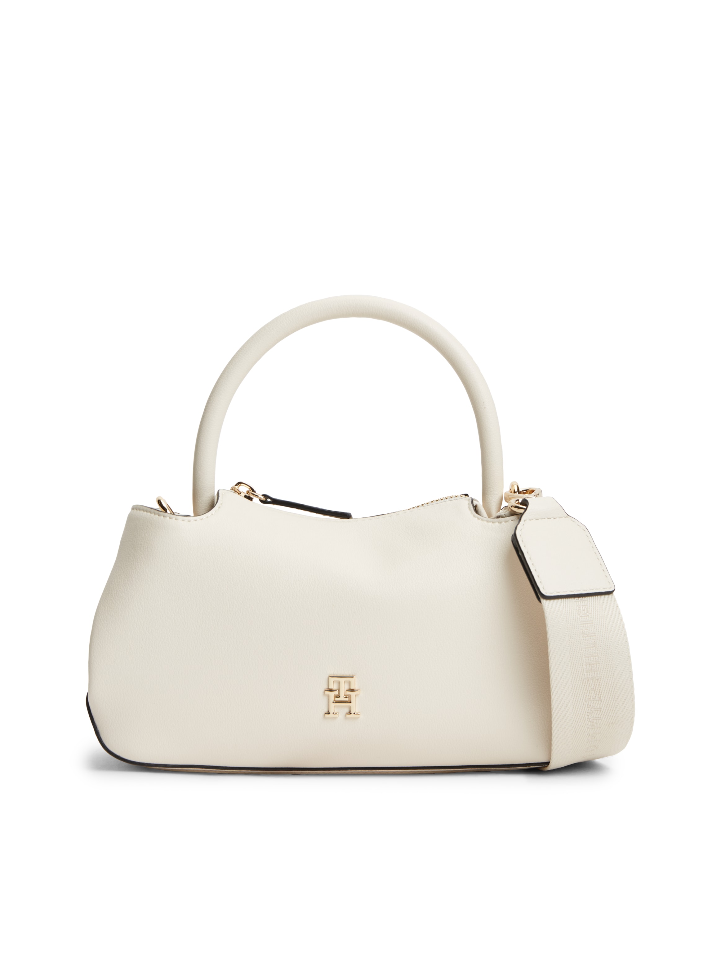 Tommy Hilfiger Henkeltasche "TH LOGOTAPE MINI SATCHEL" Damen Handtasche, Umhängetasche mit goldfarbenen Details