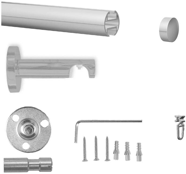indeko Gardinenstange läufig-läufig, inkl. »Consul«, | Innenlauf Gleitern und Wunschmaßlänge, BAUR 1 Montagematerial Komplett-Set