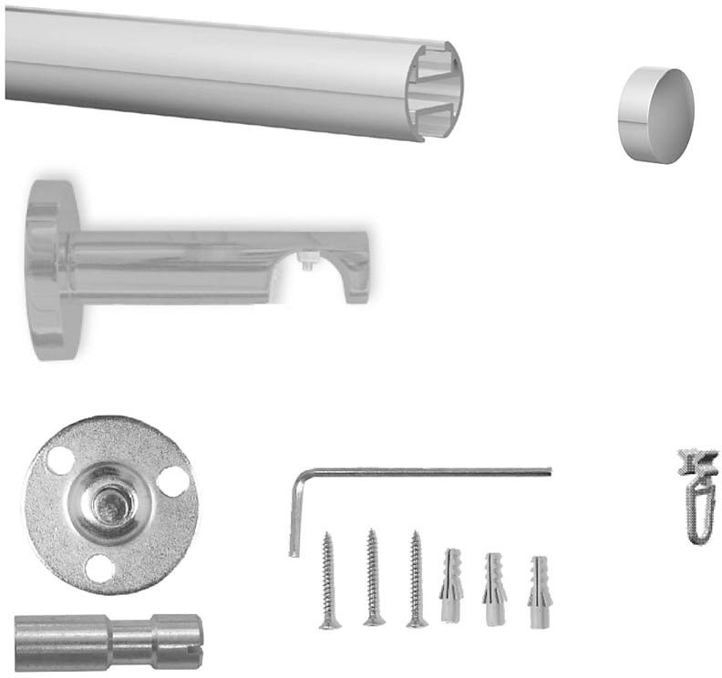 indeko Gardinenstange "Consul" Ø 16 mm 1 läufig-läufig Wunschmaßlänge Innen günstig online kaufen