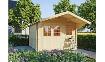 Gartenhaus »Kallenberg 2«, (Set), Blockbohlenhaus inkl. Hochbeet (100x200x70 cm)