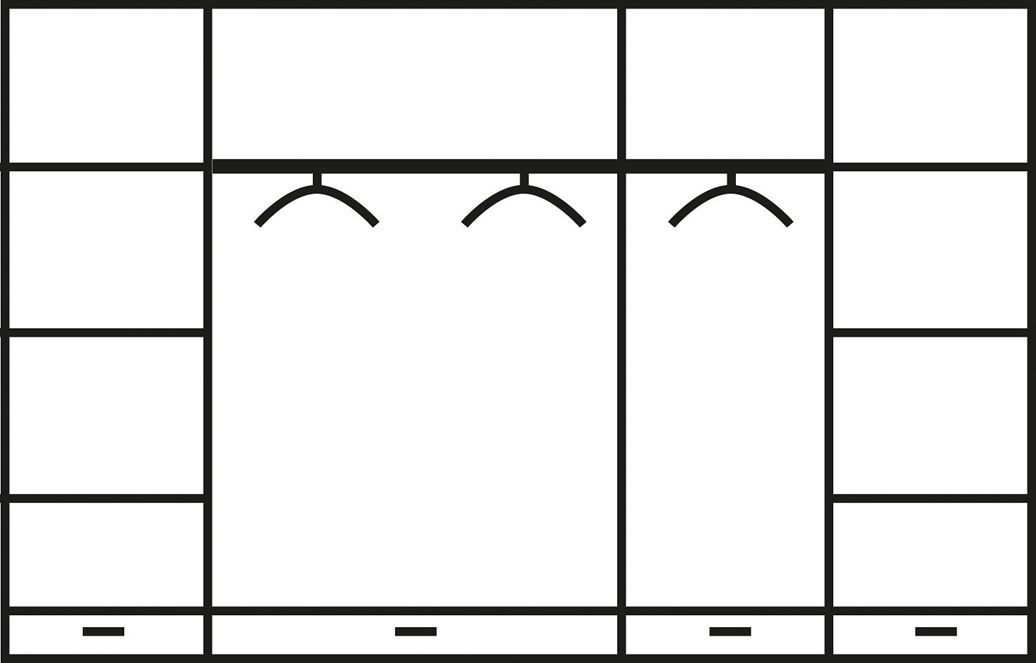 Home affaire Schlafzimmer-Set »"Konrad", komplettes Schlafzimmer mit großem Schrank«, (Set, 4 St., Kleiderschrank 5 türig mit Schubladen, 2 Nachttische, Bett 180x200cm), mit 5-trg. Kleiderschrank, Bett 180/200 cm und 2 Nachttischen