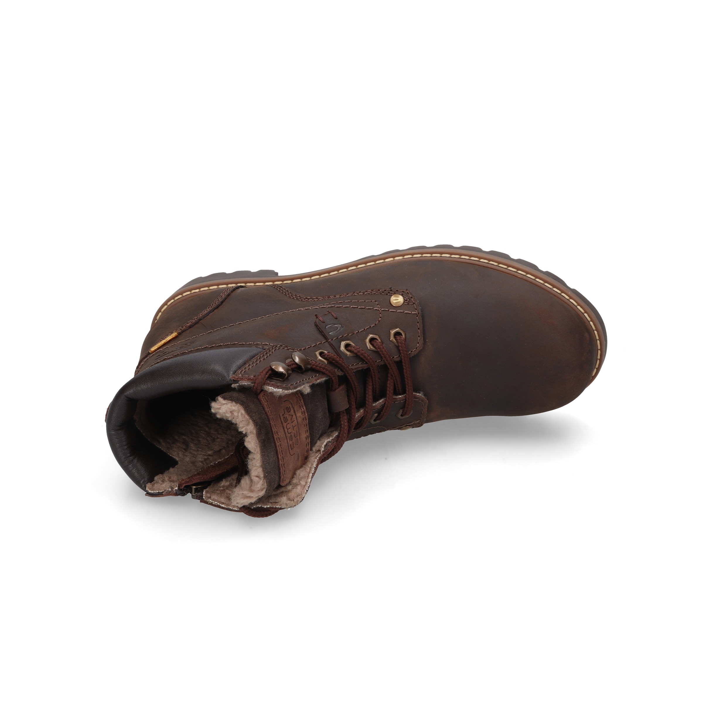 camel active Winterboots, Schnürstiefel mit Profilsohle und Warmfutter
