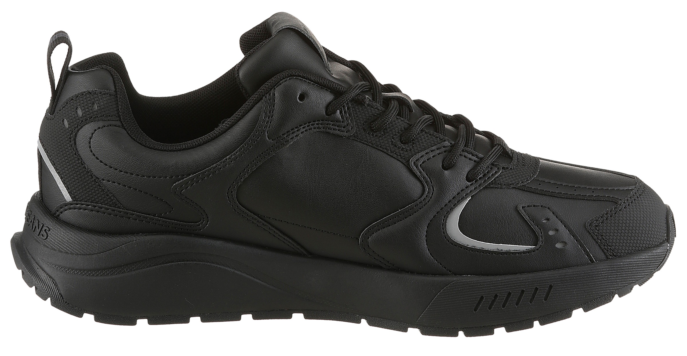 Tommy Jeans Sneaker »TJM RUNNER LEATHER«, Freizeitschuh, Halbschuh, Schnürschuh mit reflektierenden Details