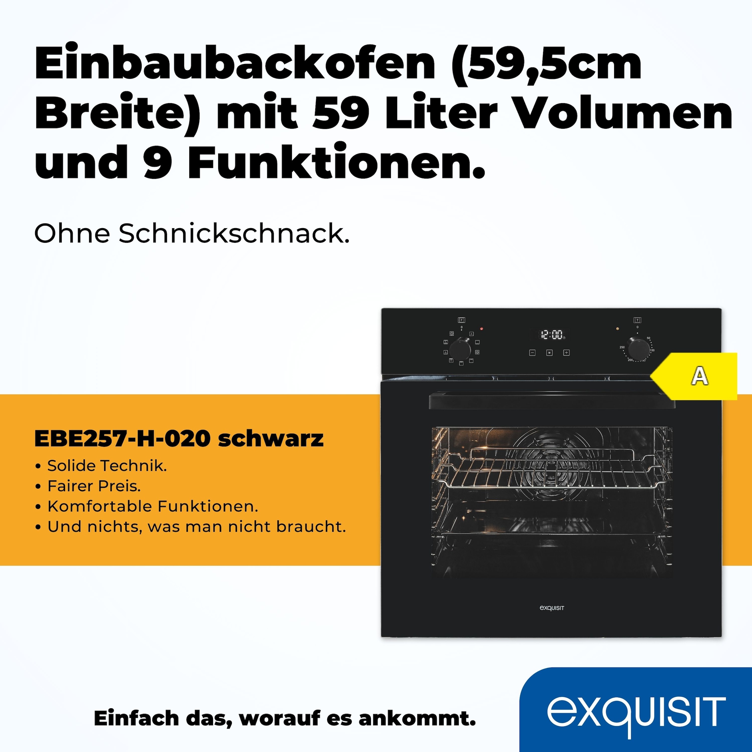 exquisit Einbaubackofen  »EBE257-H-020«