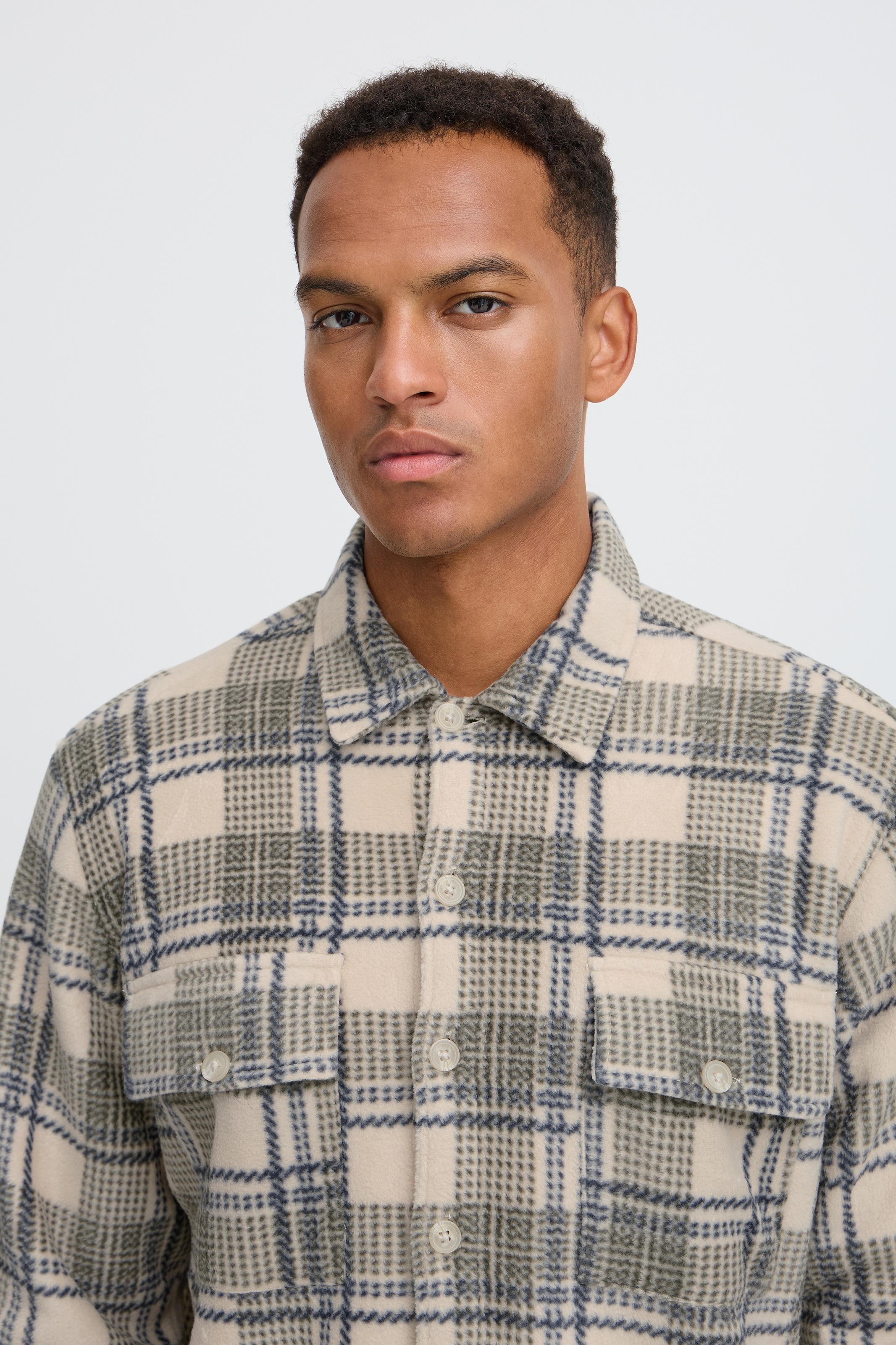 Blend Langarmhemd »BHBAKI SHIRT CHECK« Kunstfaser, regular fit