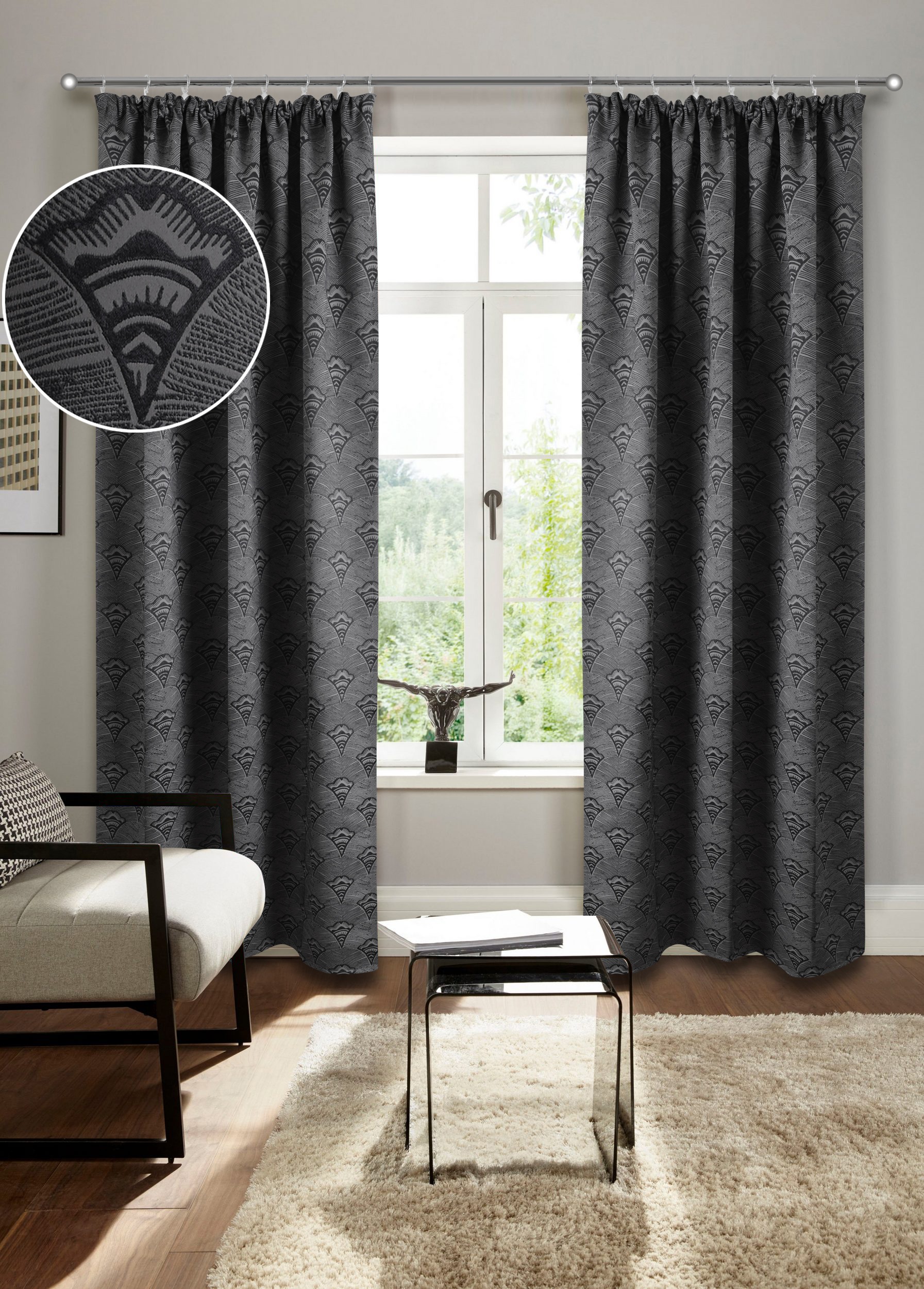 Bruno Banani Verdunkelungsvorhang "Alessio" Kräuselband 1 Stk. tlg. Elegant günstig online kaufen