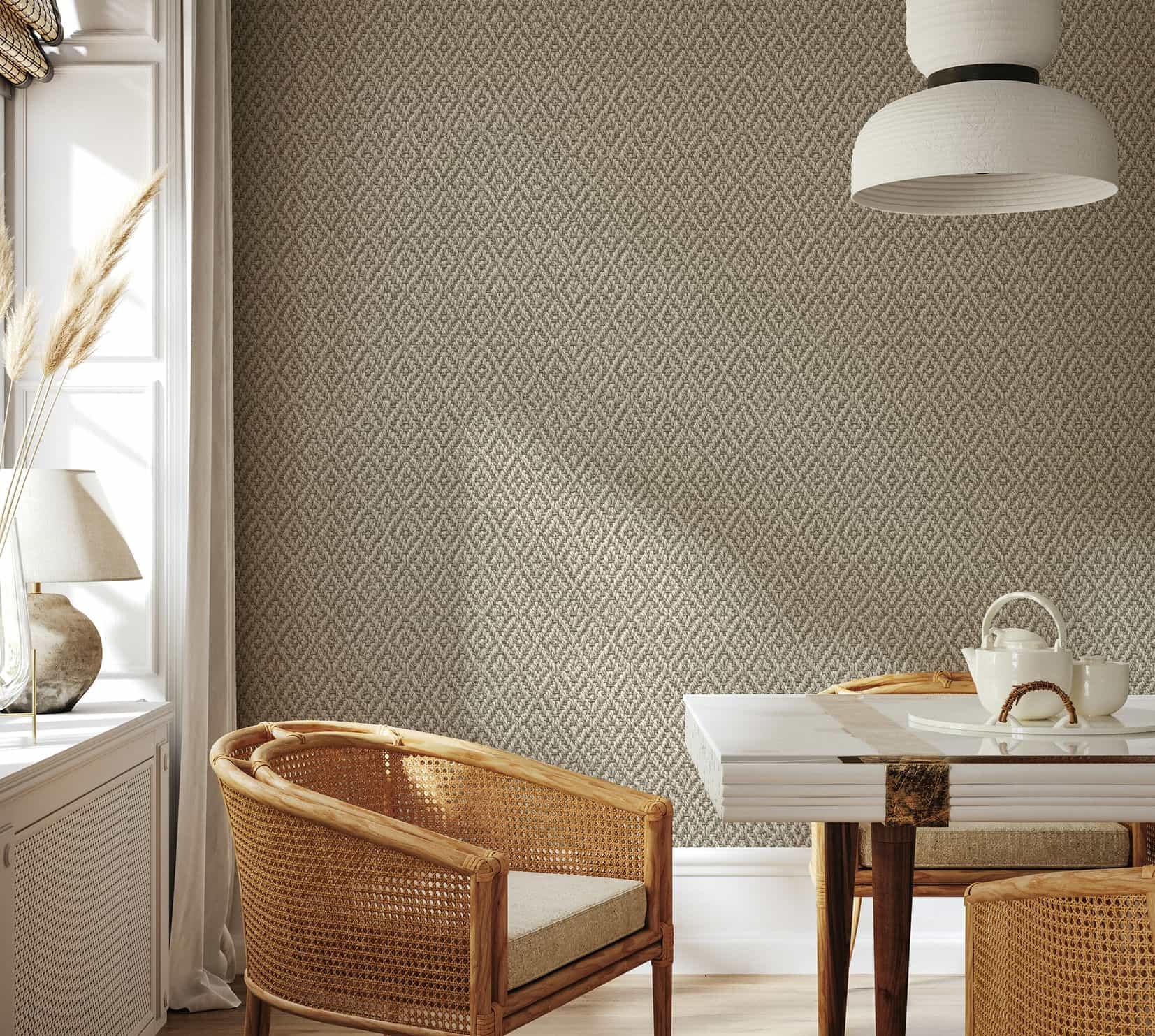 Marburg Vliestapete "Tapete Nature Grid" 3D-Optik geprägt moderne Vliestapete für Wohnzimmer Schlafzimmer Küche
