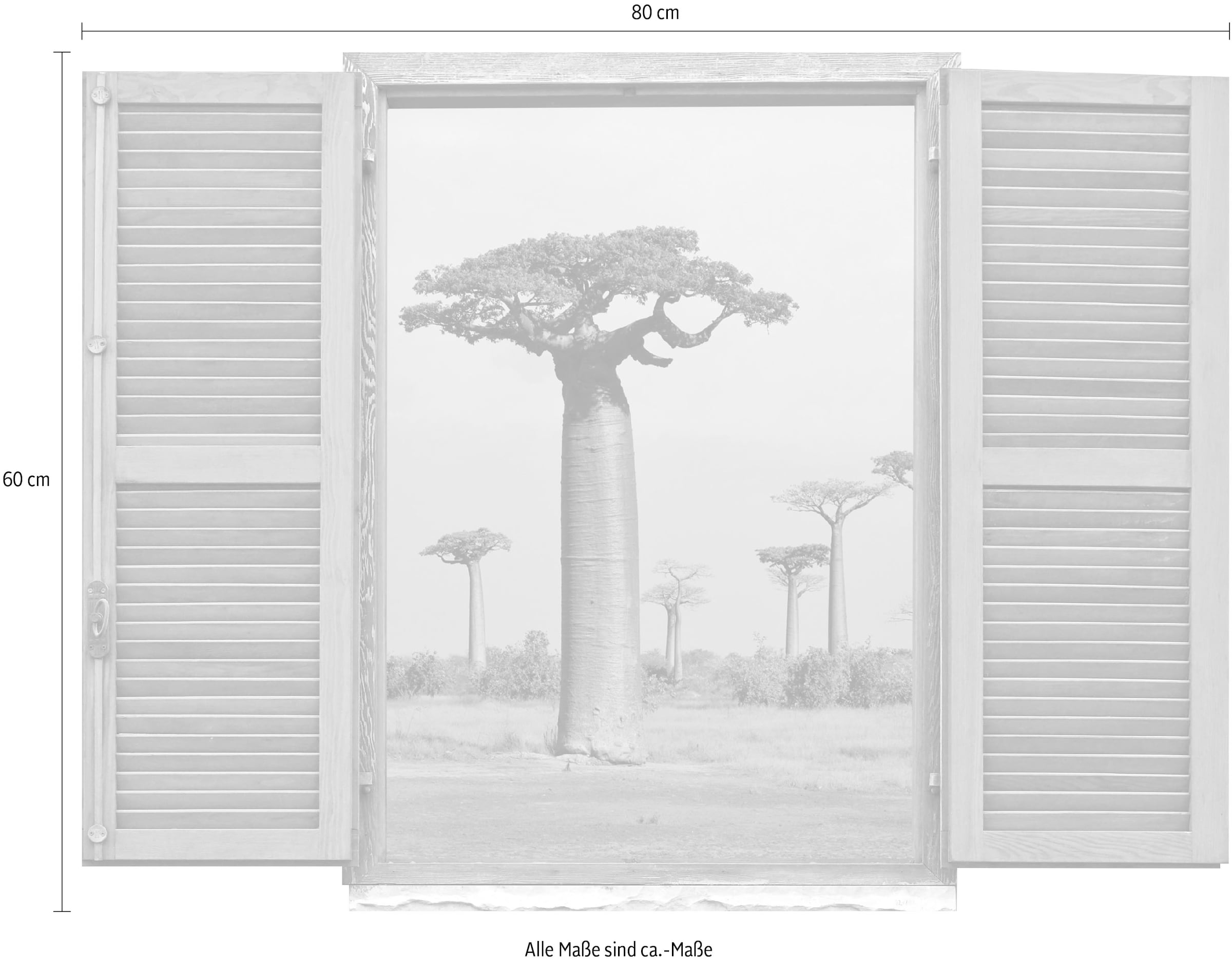 queence Wandtattoo »Afrikanische Baüme«, (1 St.), Wandsticker, Wandbild, selbstklebend, 3D, Fenster