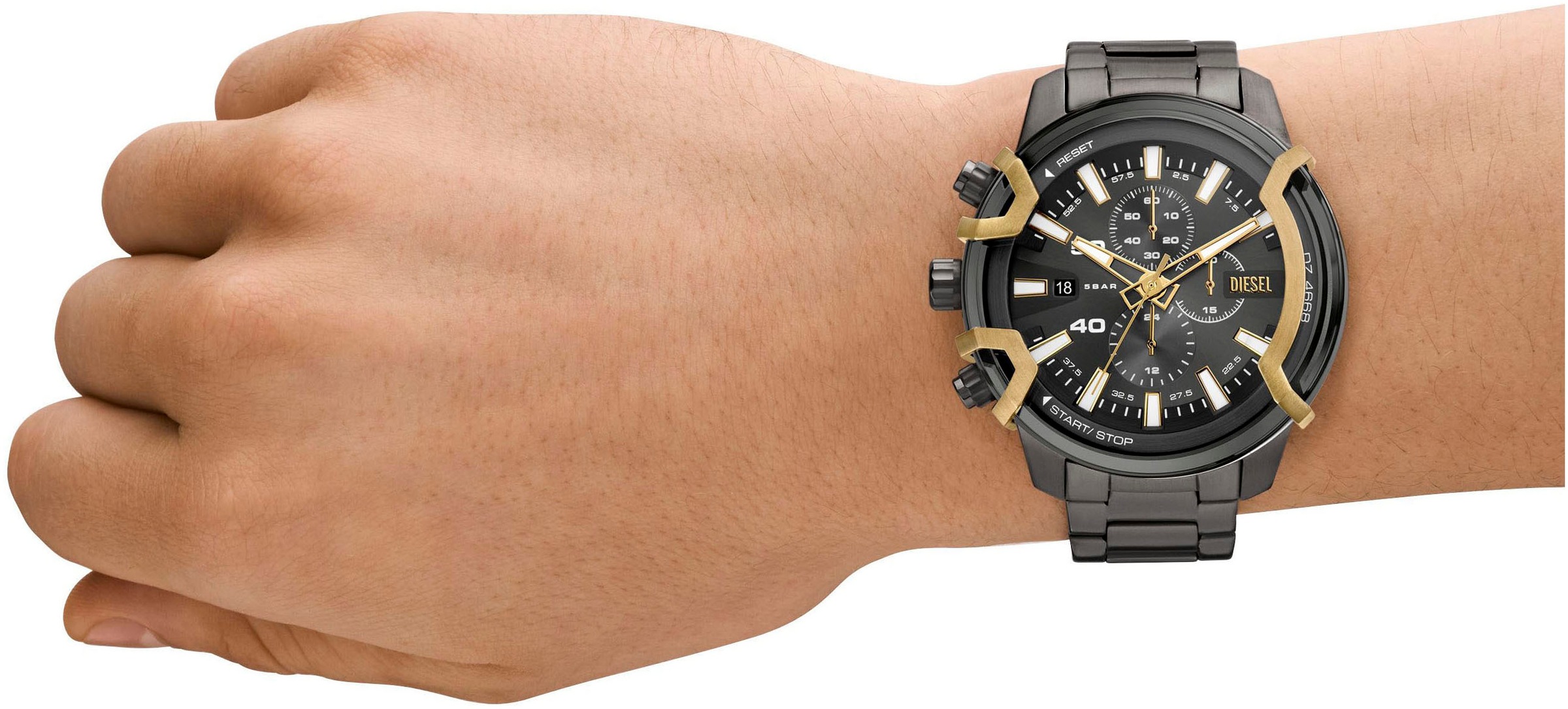 Diesel Chronograph »GRIFFED«, Quarzuhr, Armbanduhr, Herrenuhr, Stoppfunktion, Edelstahlarmband