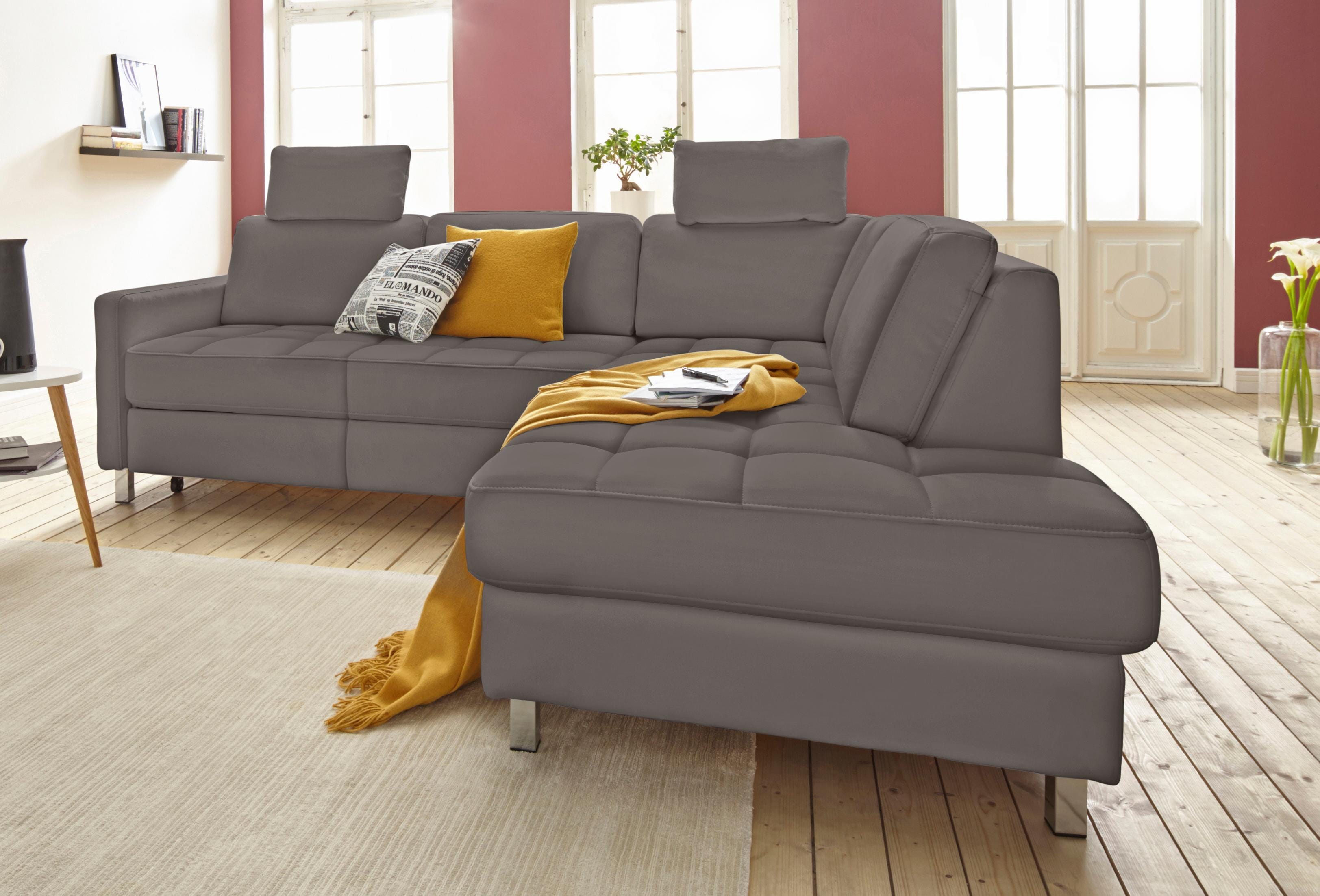 sit&more Ecksofa "Pablo L-Form" wahlweise mit Schlaffunktion und Bettkasten