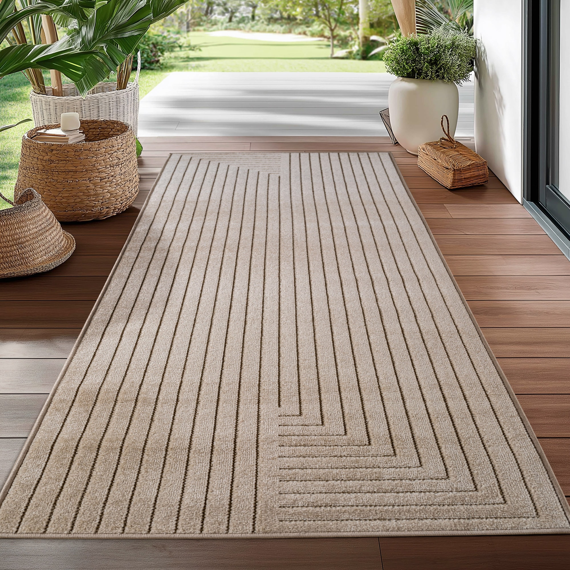 Ayyildiz Teppiche Outdoorteppich "NOVA 1202, auch als Läufer und Rund" rechteckig 8 mm Höhe Material aus schmutzabweisendem Polypropylen, In-/Outdoor geeignet