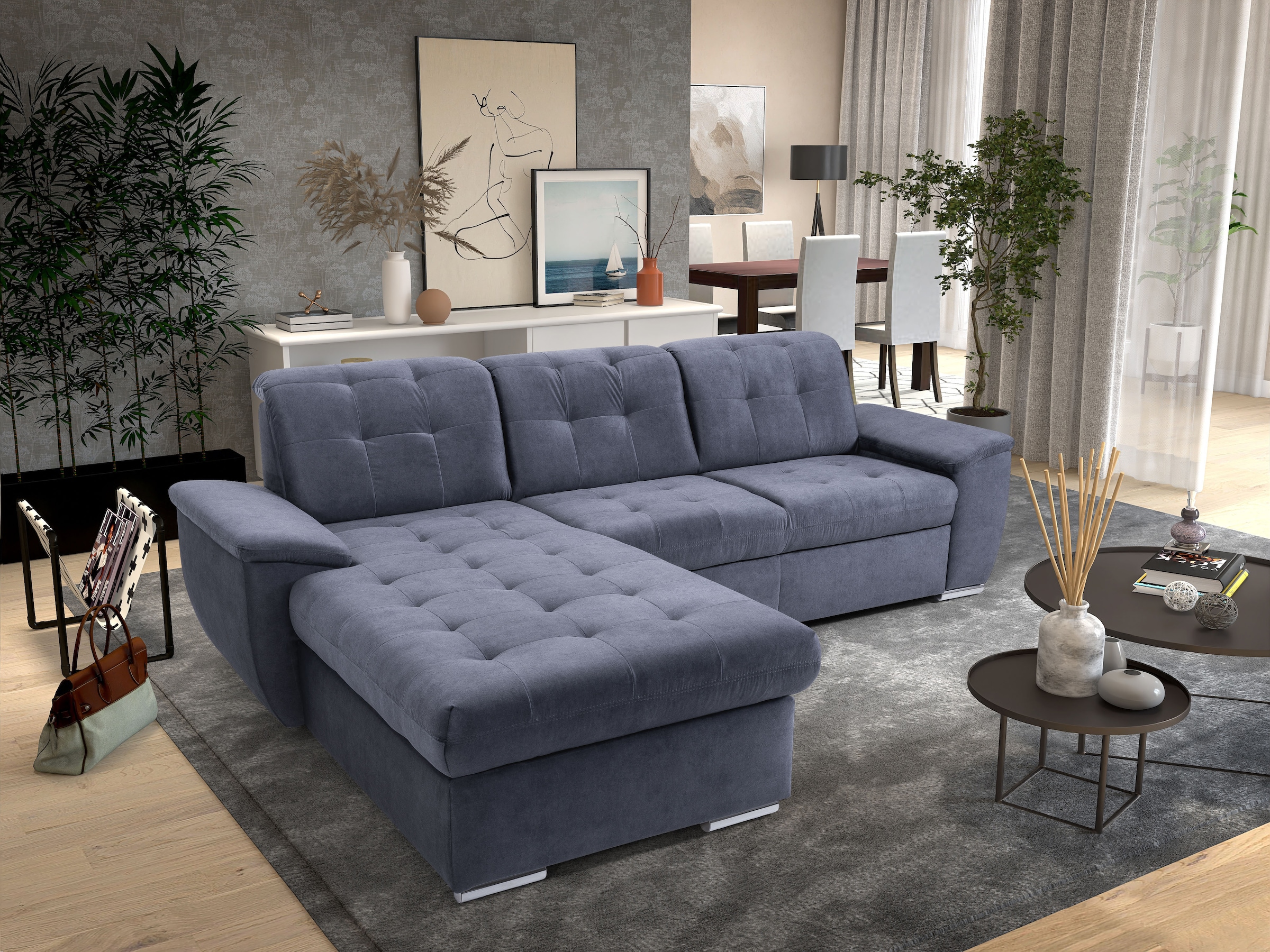 exxpo - sofa fashion Ecksofa "Derby Inkl. Kopfteilverstellung, wahlw. Bett günstig online kaufen