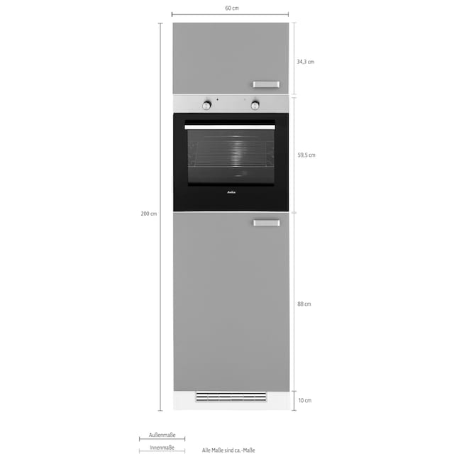 wiho Küchen Backofen/Kühlumbauschrank »Husum«, 60 cm breit | BAUR