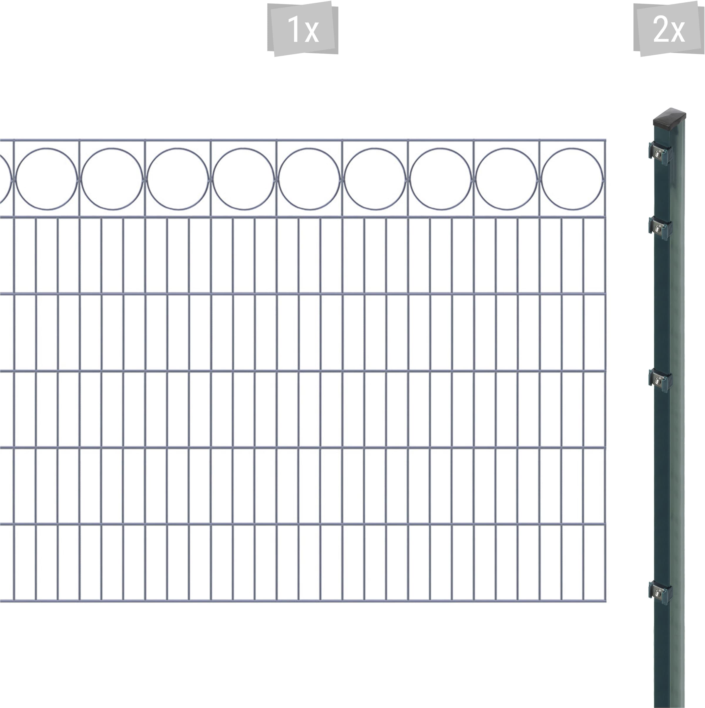 Arvotec Doppelstabmattenzaun "EXCLUSIVE 120 zum Einbetonieren "Ring" mit Zierleiste", Zaunhöhe 120 cm, Zaunlänge 2 - 60 