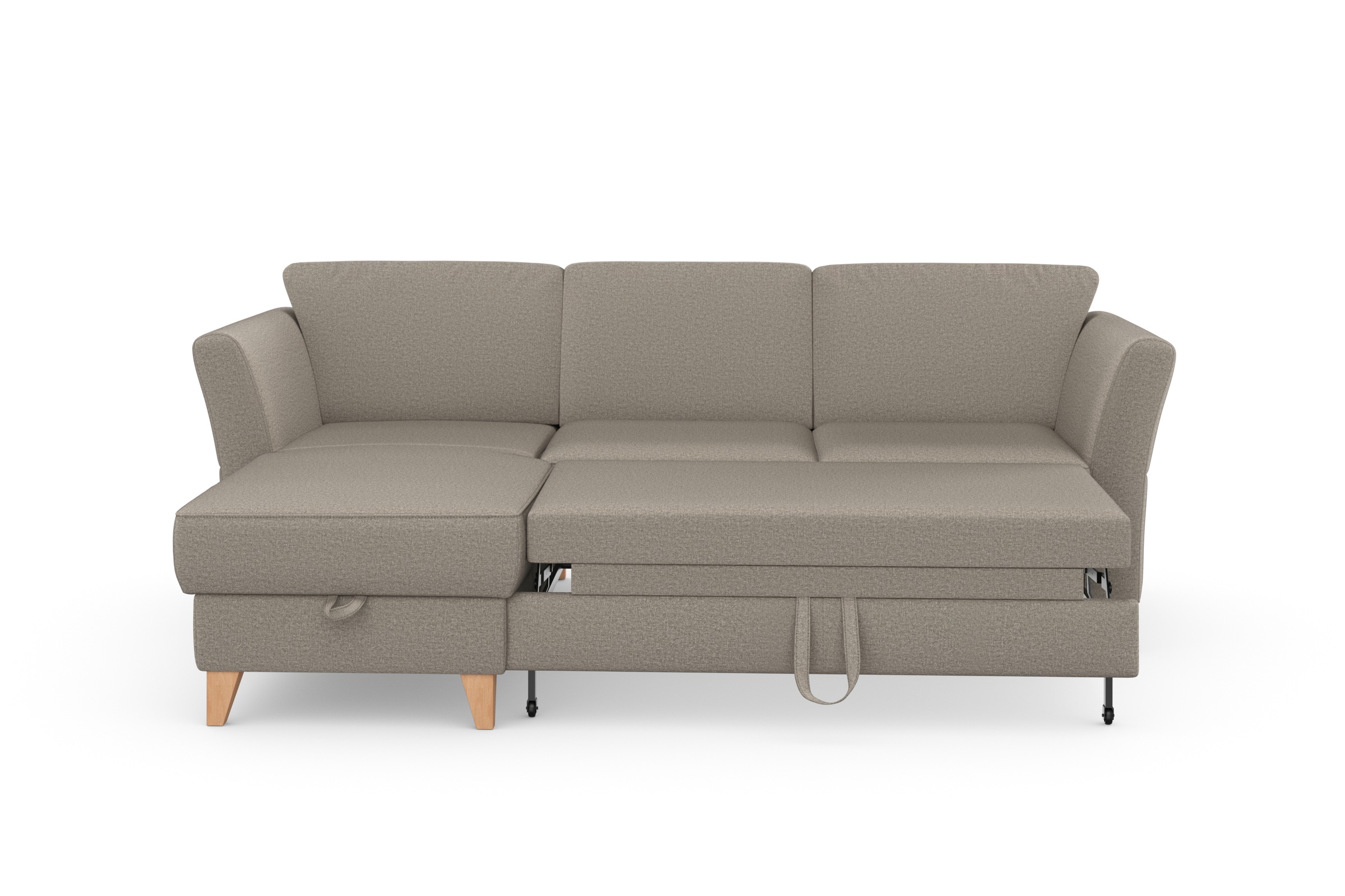 sit&more Ecksofa »Visby L-Form«, Wahlweise mit Bettfunktion und Bettkasten, frei im Raum stellbar