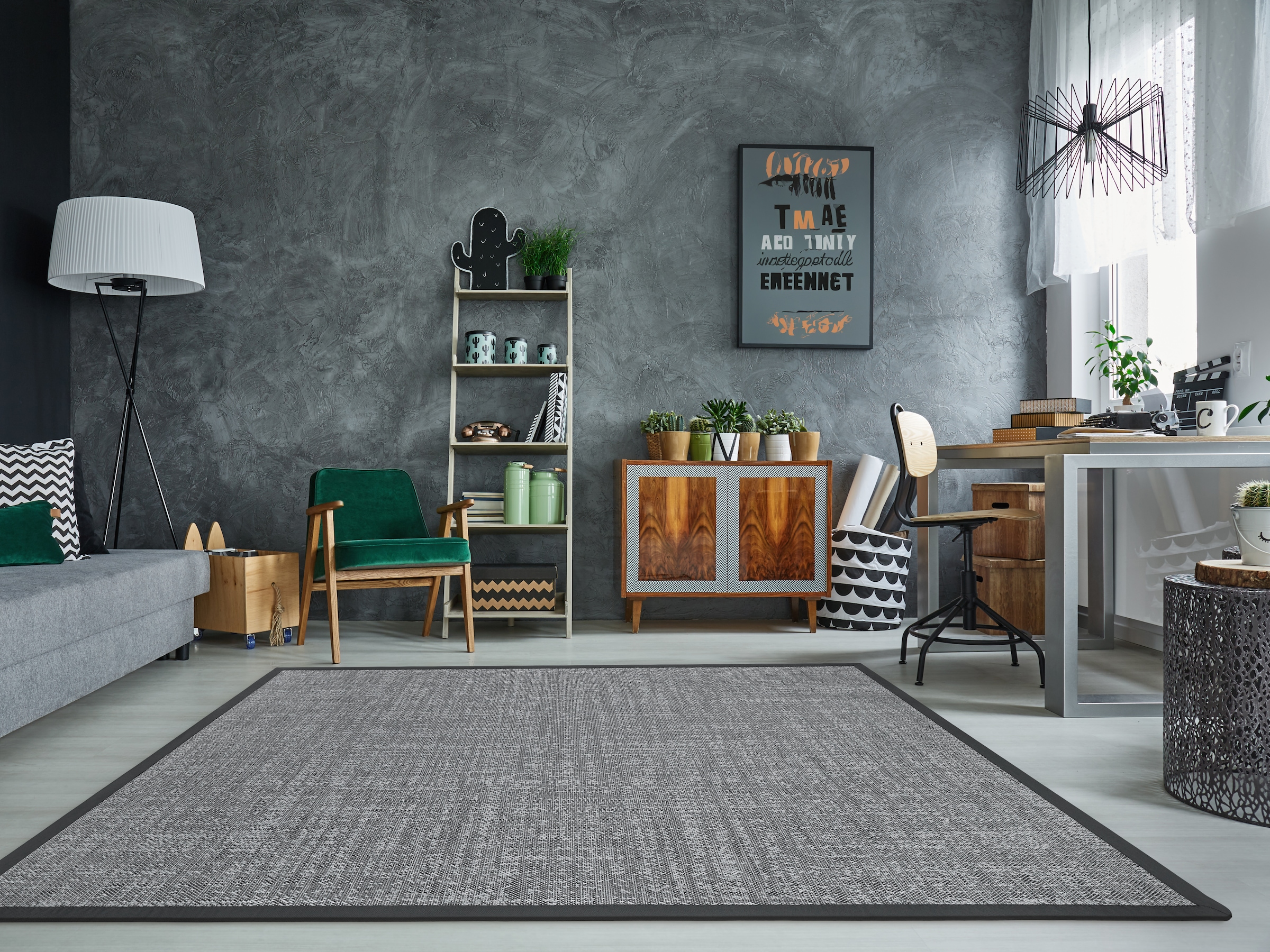 Dekowe Teppich »Basic S2 Chiffron«, rechteckig, 10 mm Höhe, meliert, moderne Optik, mit Bordüre, In- und Outdoor geeignet