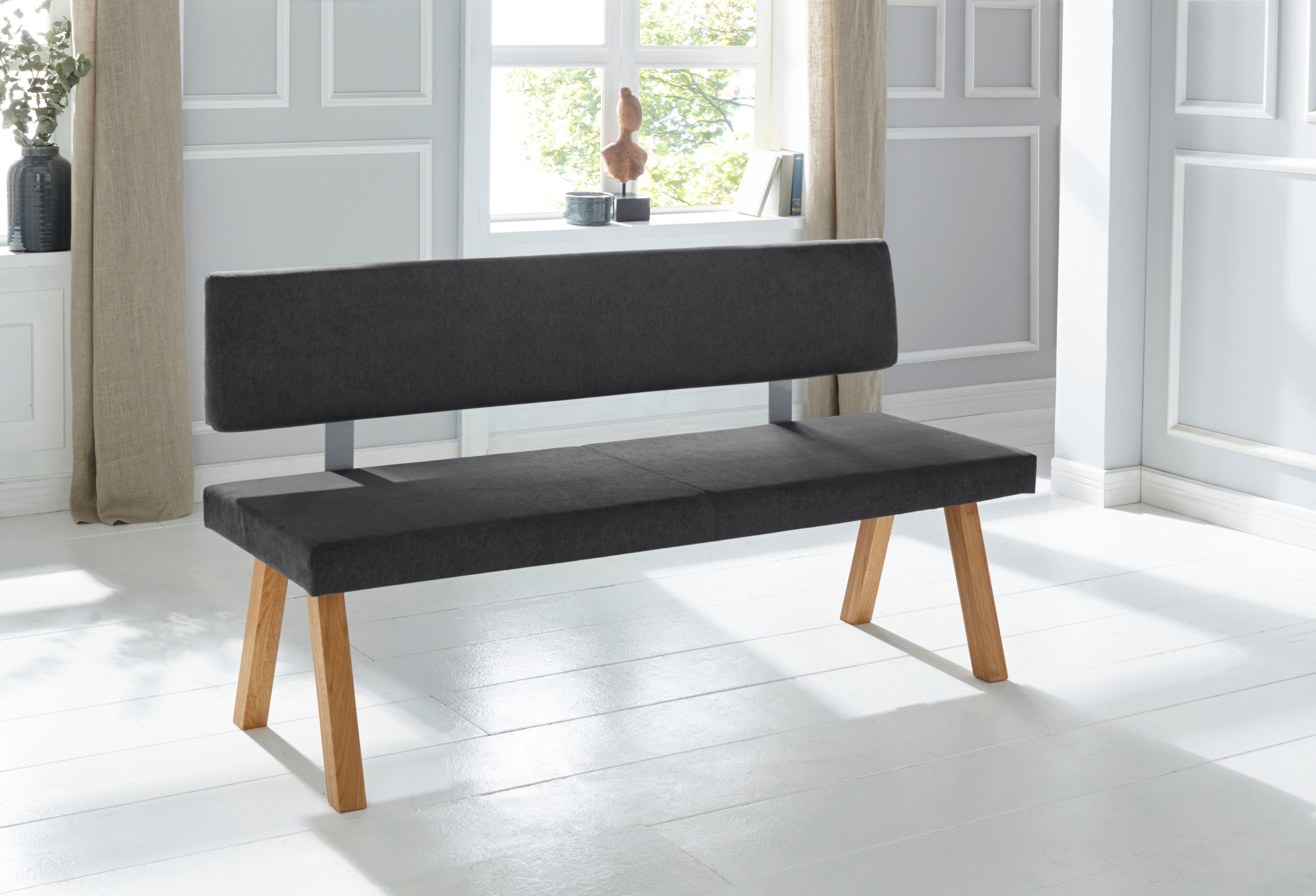 OTTO home Bank "Mobilar Rio" mit Rückenlehne und aus Massivholz