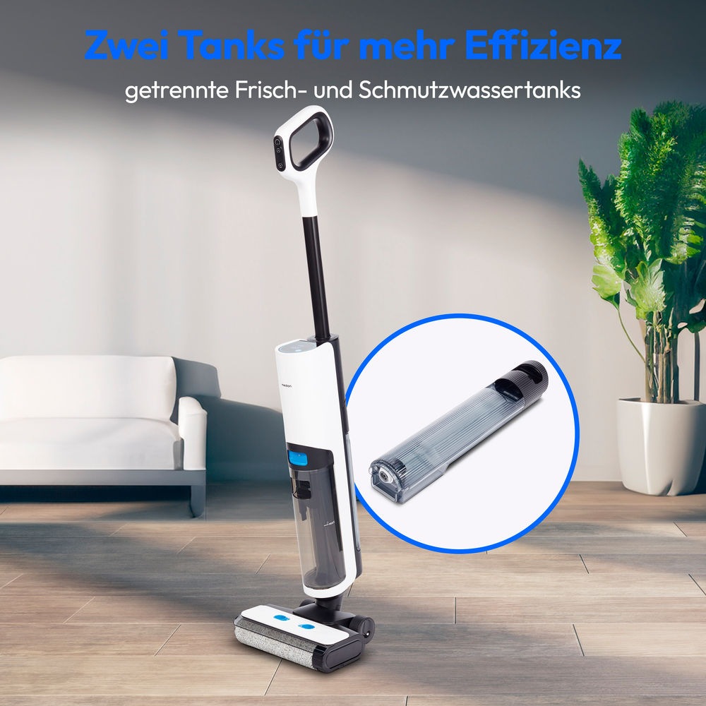 Medion® Nass-Trocken-Sauger »H20 (MD 11934), Frisch und Schmutzwassertank, Selbstreinigungsfunktion«, LED-Display, bis zu 30 min Laufzeit, integriertes Zubehör