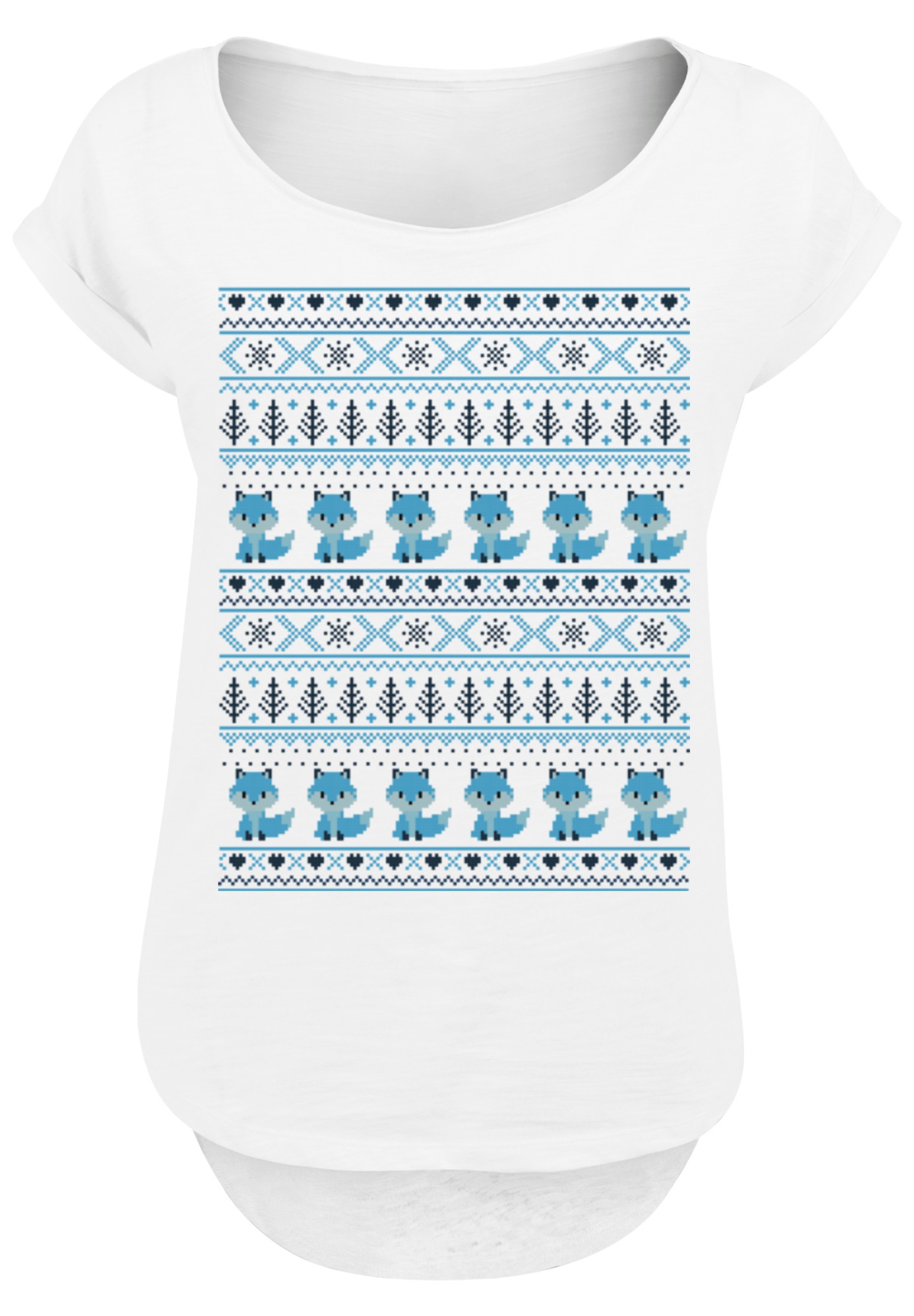F4NT4STIC T-Shirt »Christmas Fuchs Weihnachten Muster«, Print