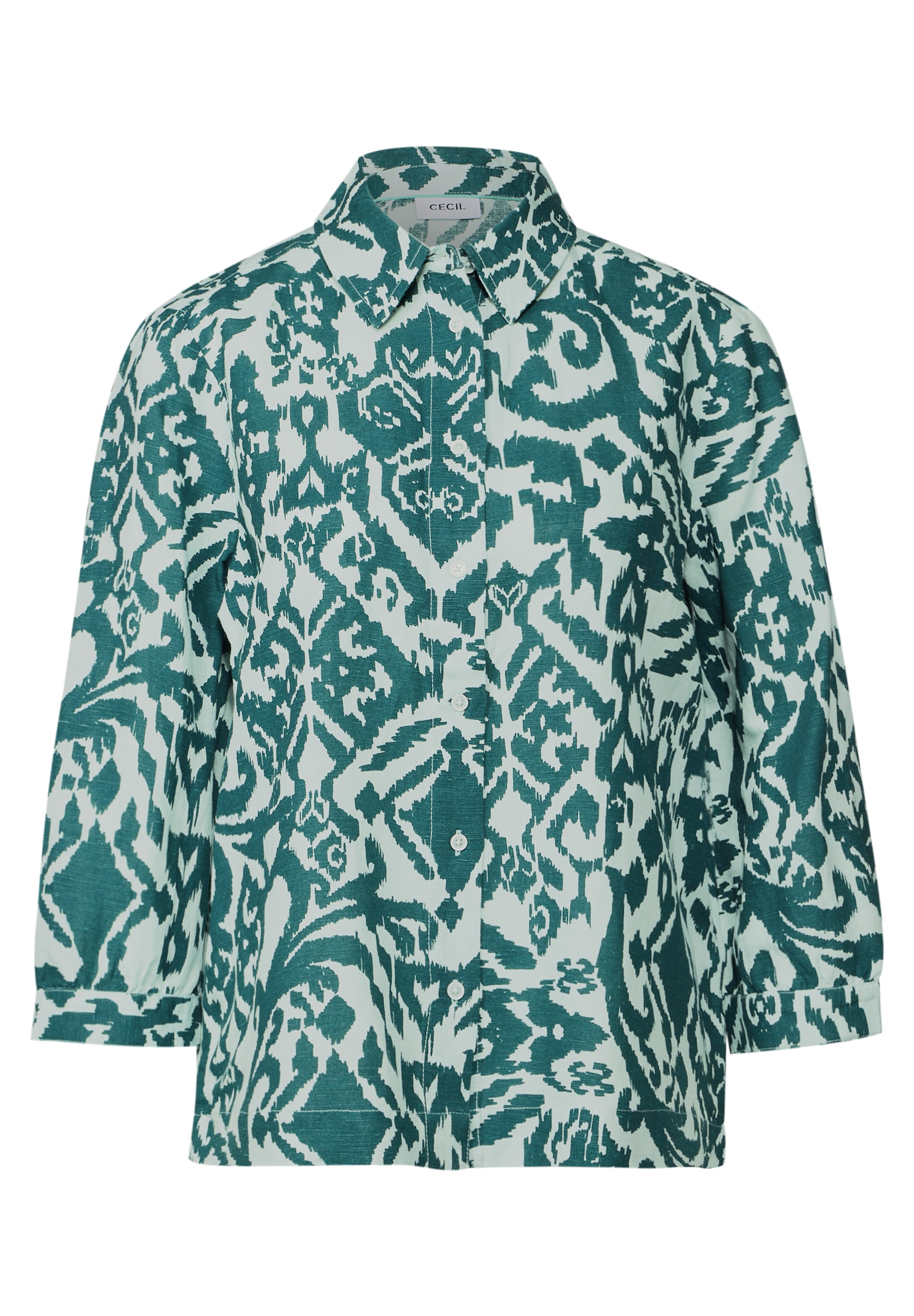 Cecil Hemdbluse, mit grafischem Muster, mit Leinen