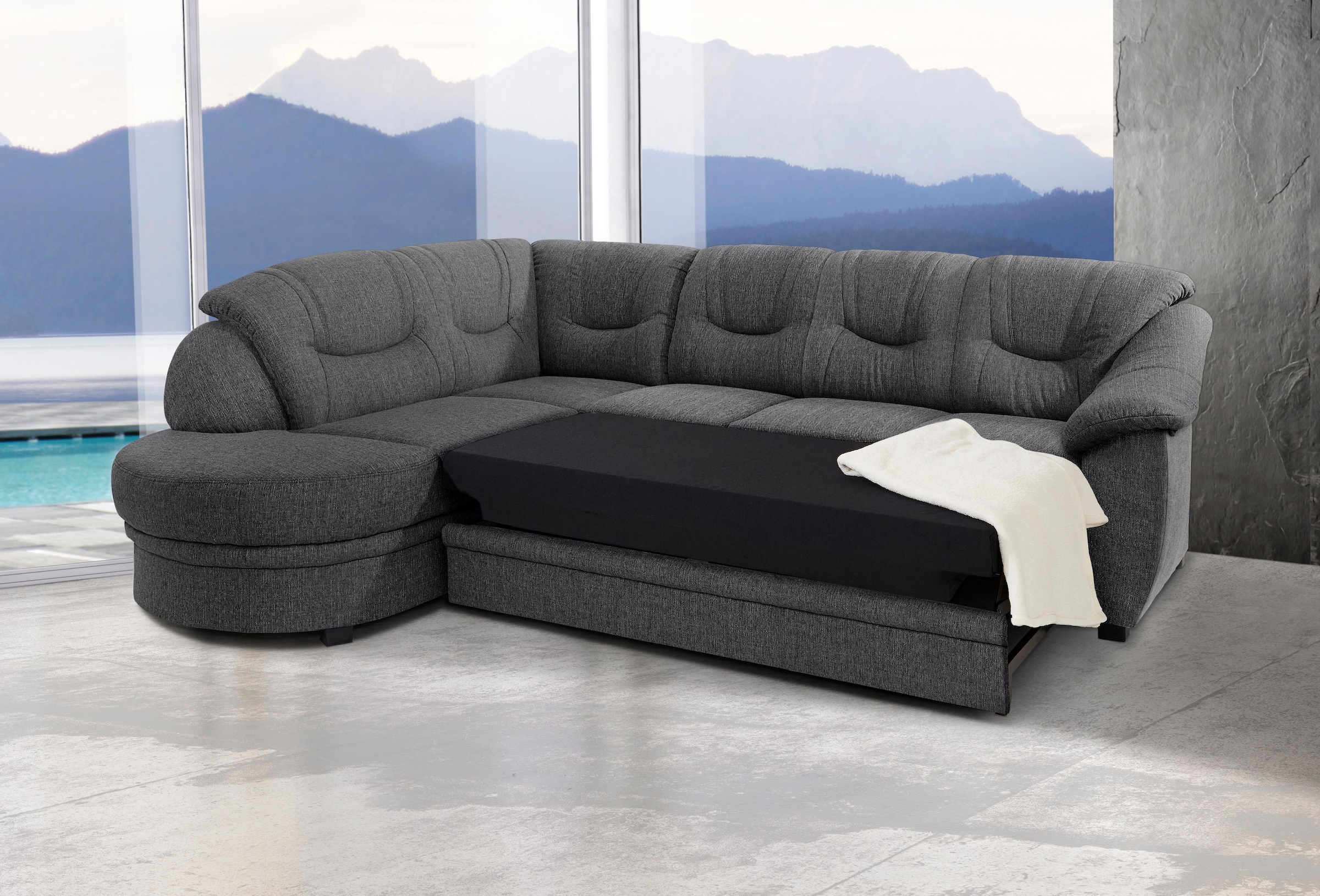 sit&more Ecksofa »Savoni L-Form«, wahlweise mit Bettfunktion