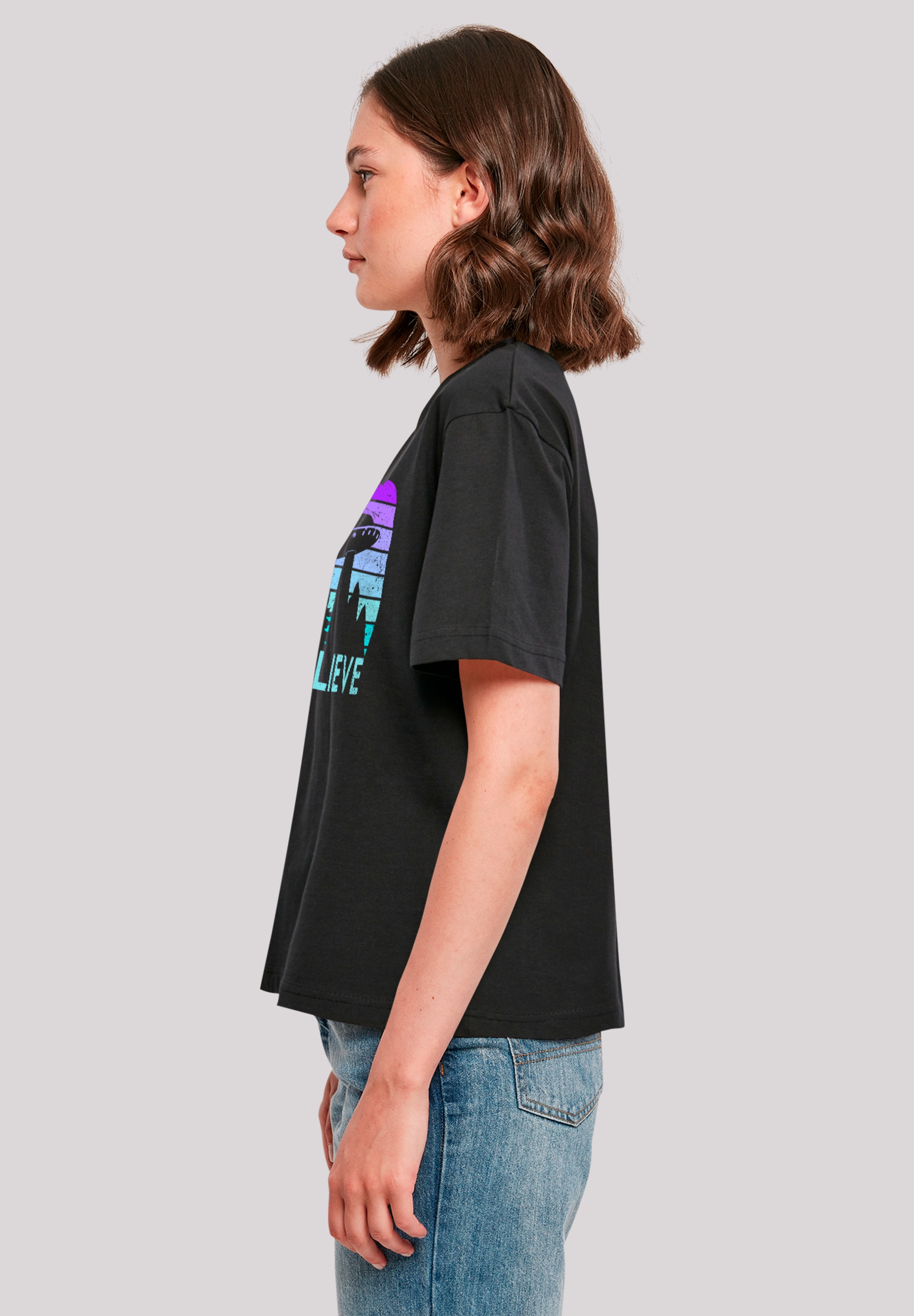 F4NT4STIC T-Shirt »I BELIEVE UFO Alien Raumschiff Retro«, Premium Qualität