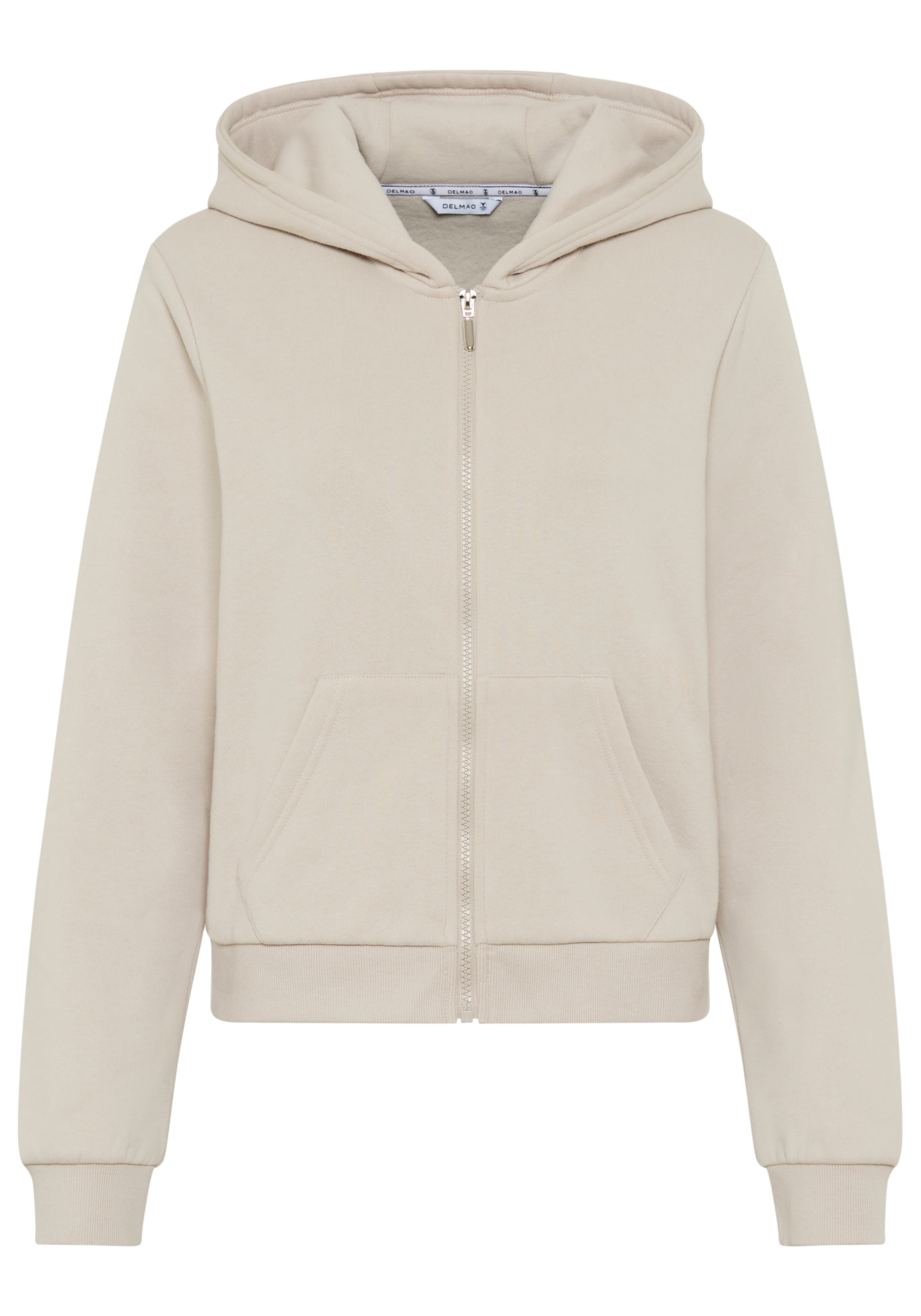 DELMAO Kapuzensweatjacke, mit Reißverschluss, Kapuze & Kängurutasche