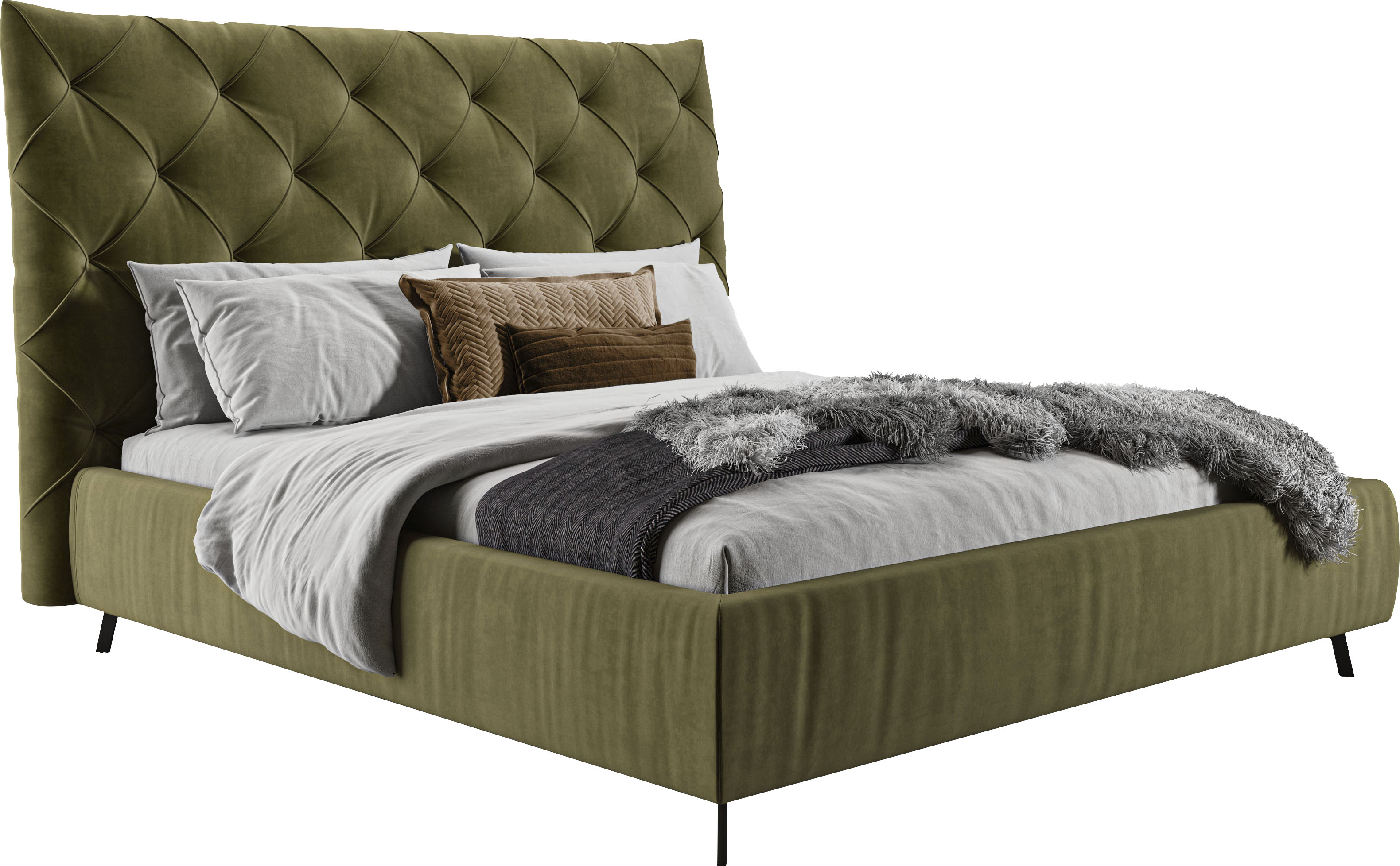 Home affaire Polsterbett "Maxime, in 4 Breiten bis 200cm, auch in Leder" Kopfteilhöhe 143 cm, belastbar bis 280 kg, auch in Überlänge 220cm