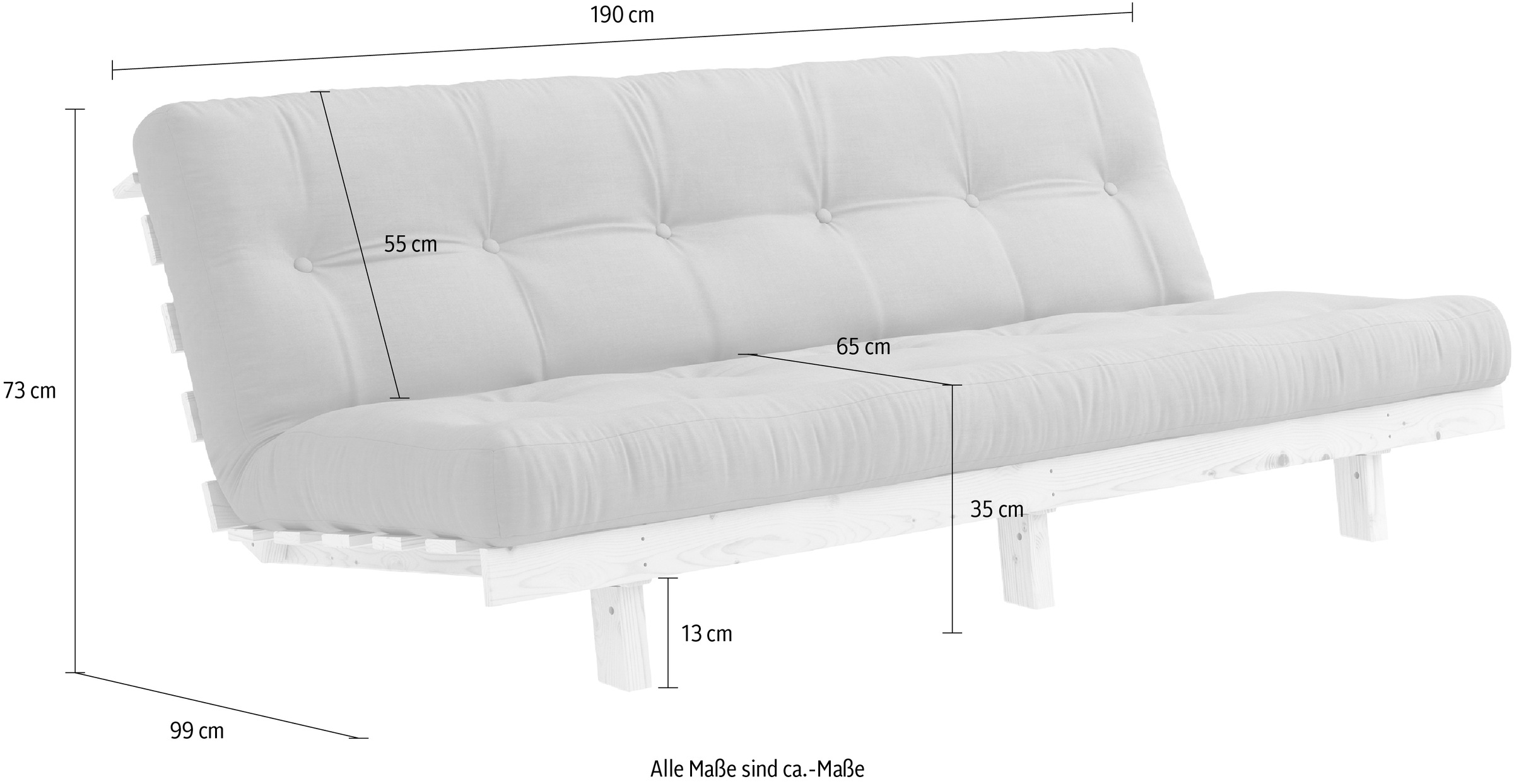 Karup Design Schlafsofa »Lean«, (2 St.), mit Bettfunktion und Futonmatratze