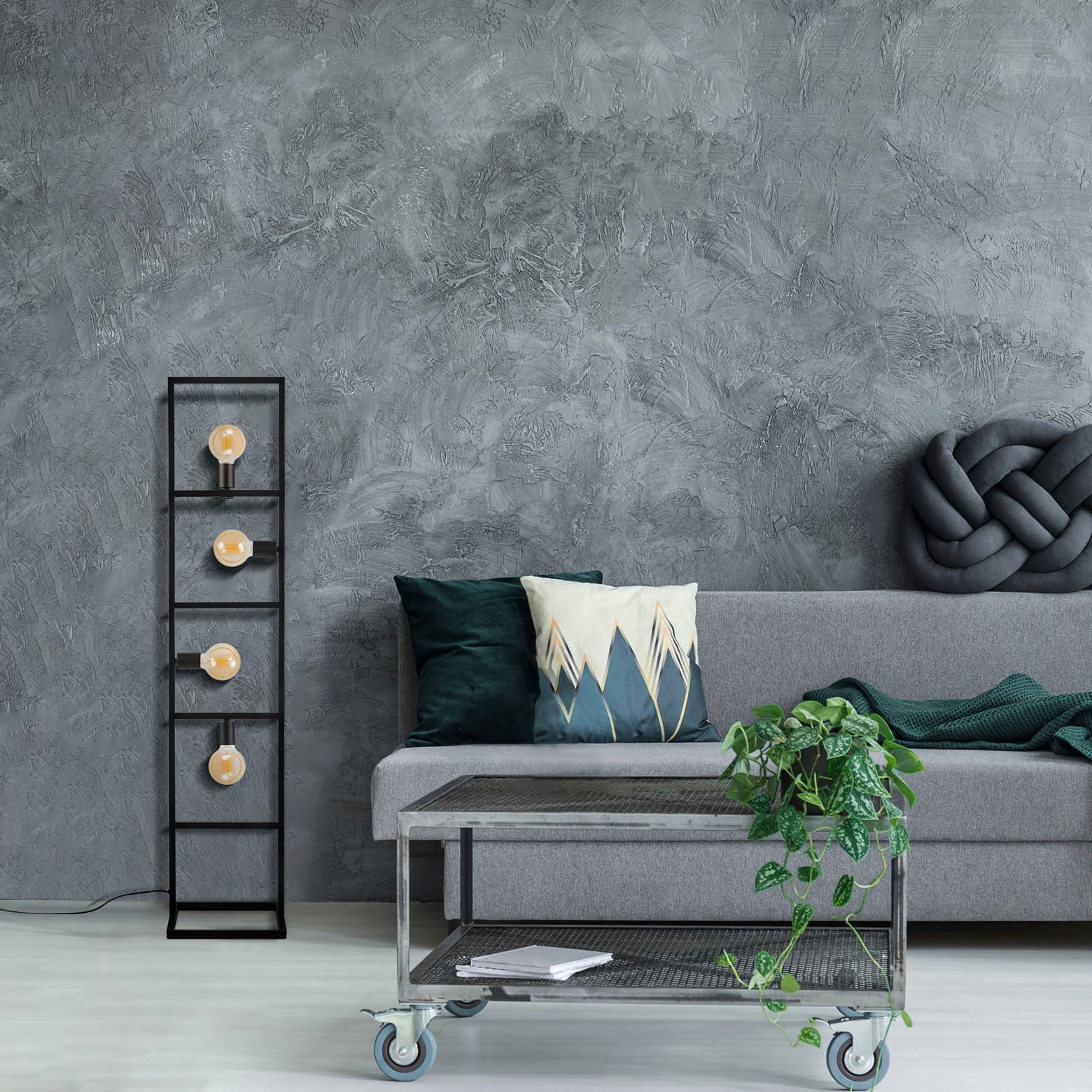 Paco Home Stehlampe »OSKAR«, Leuchtmittel E27 | ohne Leuchtmittel, LED Stehlampe Standleuchte Wohnzimmer Schlafzimmer Esszimmer Modern