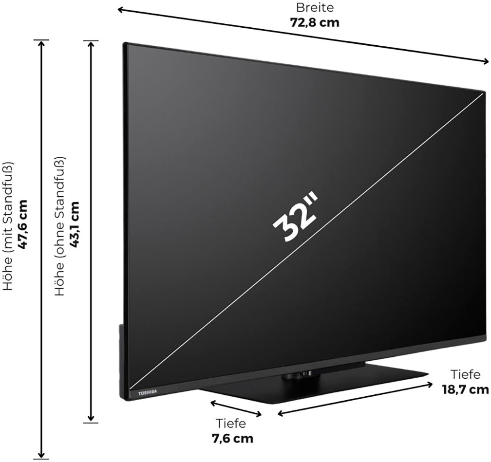 Toshiba QLED-Fernseher »32QV3F63DA« 80 cm/32 ″ Full HD Smart-TV