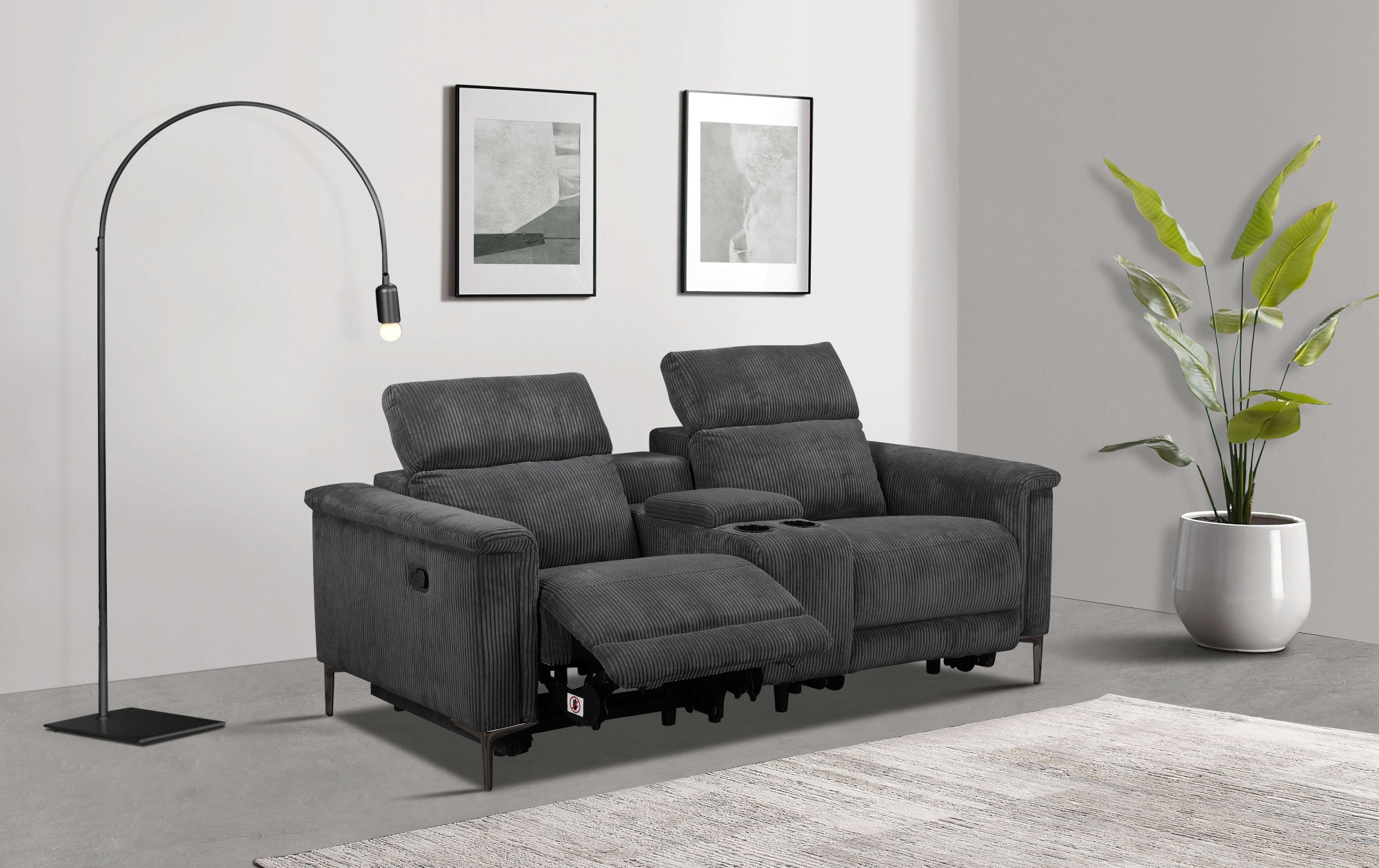 Home affaire 2-Sitzer "Lund in Cord, 2er-Kinosofa, TV-Sessel, Multimedia-So günstig online kaufen
