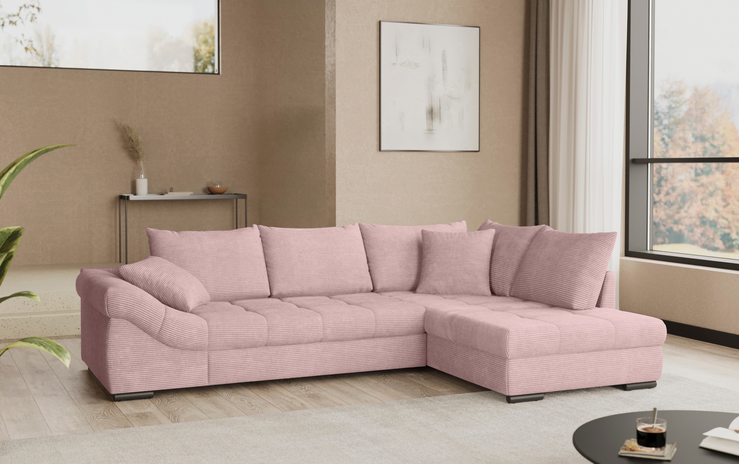 Mr. Couch Ecksofa »Allegro DuraFlex, L-Form«, Hochschläfer-Bettauszug, Kaltschaumpolsterung, bis 140 kg belastbar