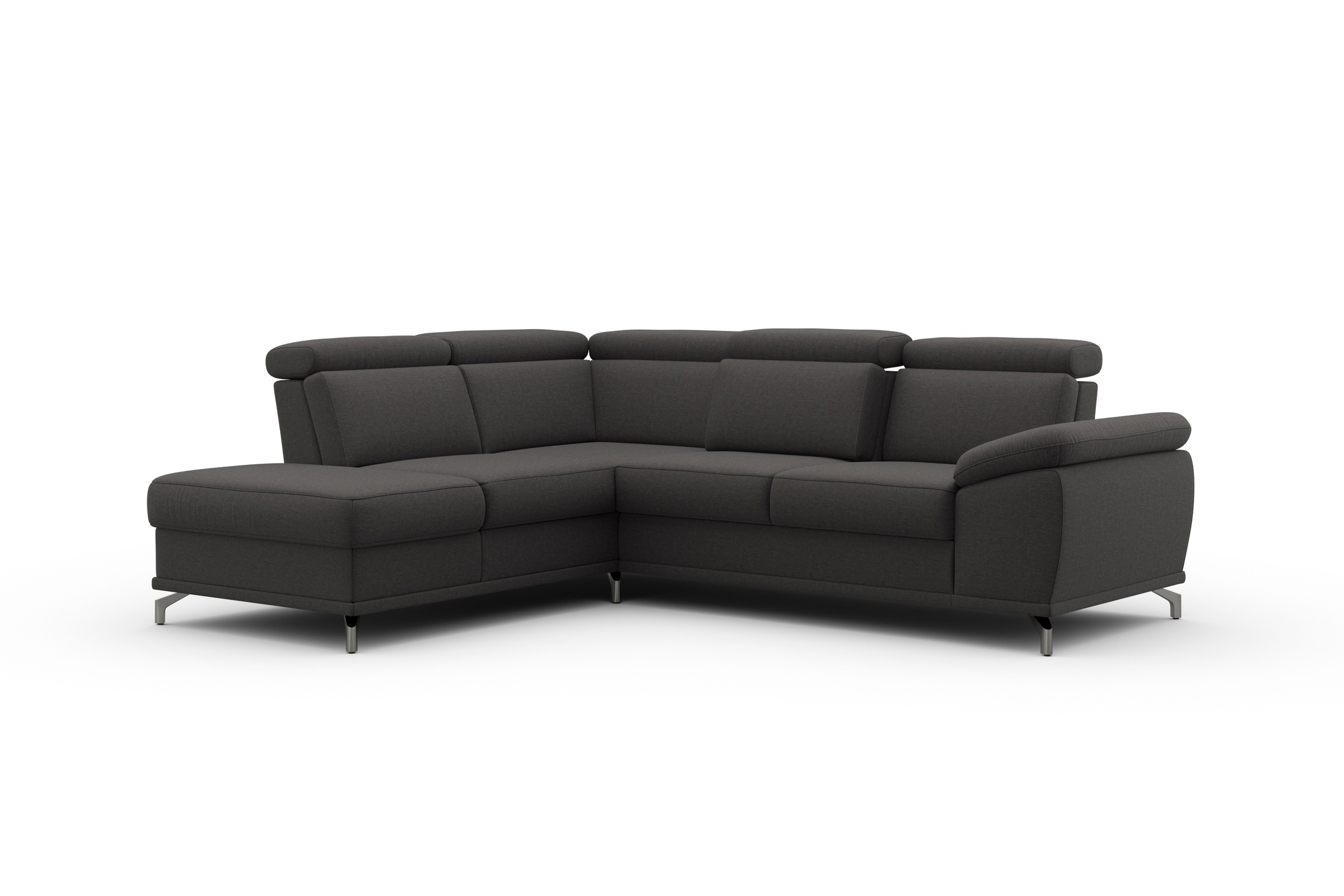 sit&more Ecksofa »Cabrio L-Form, mit Sitztiefenverstellung, Arm- und Kopfteilverstellung«, 3 Nierenkissen, Federkern, optional Bettfunktion und Stauraum