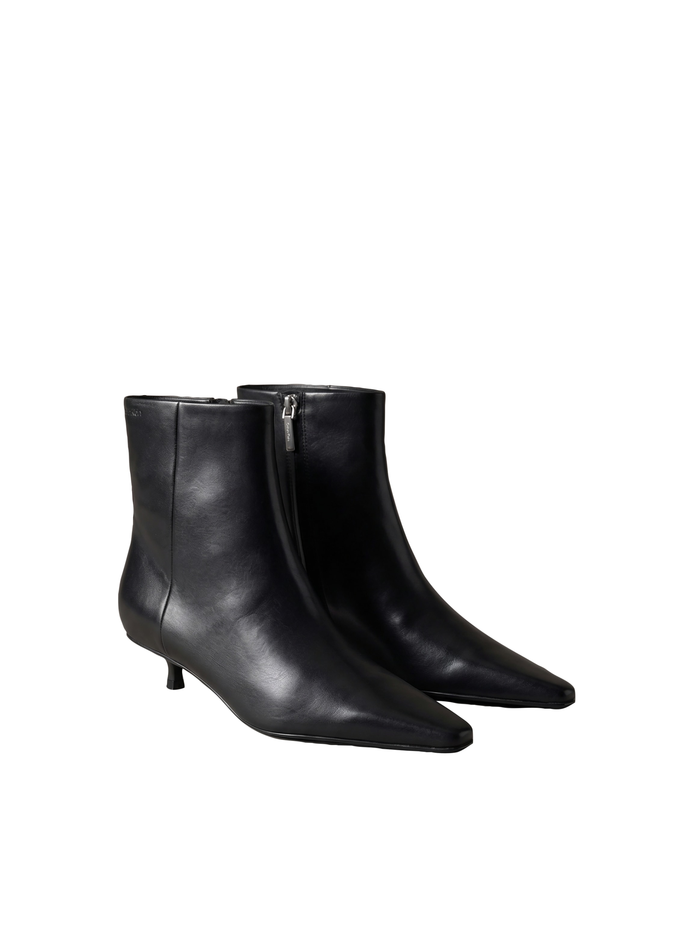 Calvin Klein "KITTEN HEEL ANKLE BOOT LTH" Abend-Stiefelette, Festtagsschuh in spitzer Form