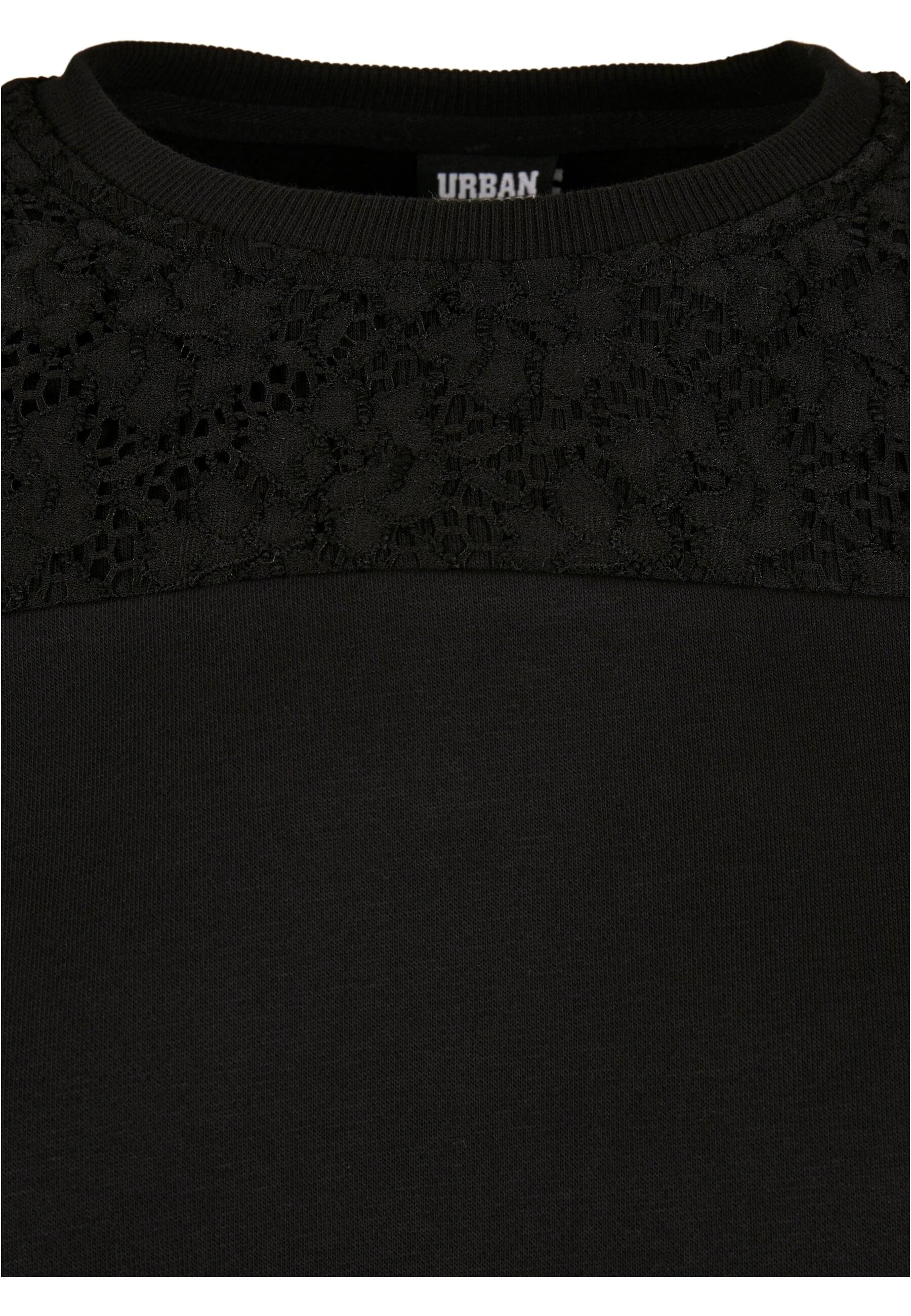 URBAN CLASSICS Sweater »Urban Classics Damen Ladies Short Oversized Lace Inset Crew«, (1 tlg.)