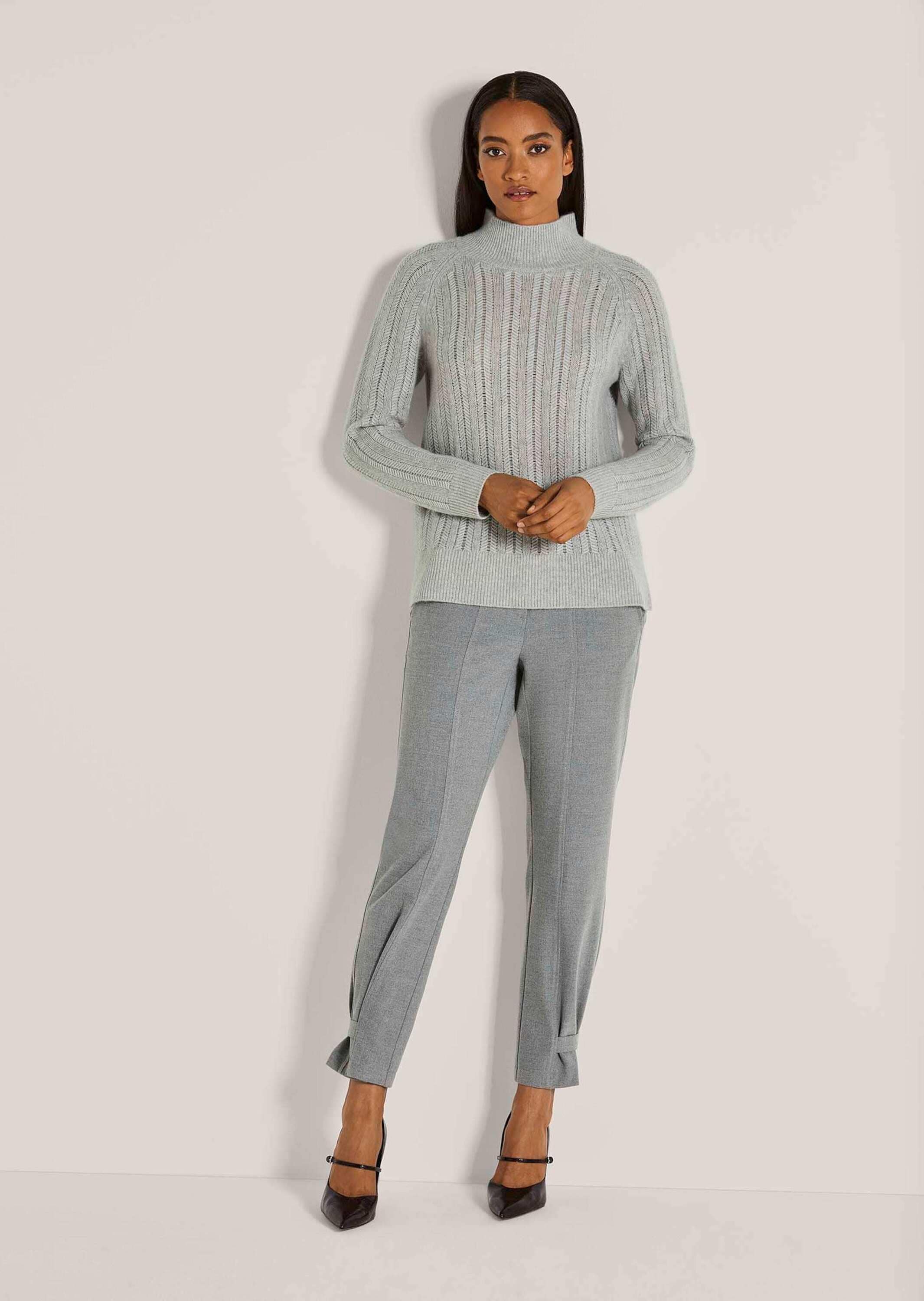 MADELEINE Longpullover »Kaschmirpullover Eleganter Strickpullover mit Zopf- und Ajour-Muster« Reines Kaschmir