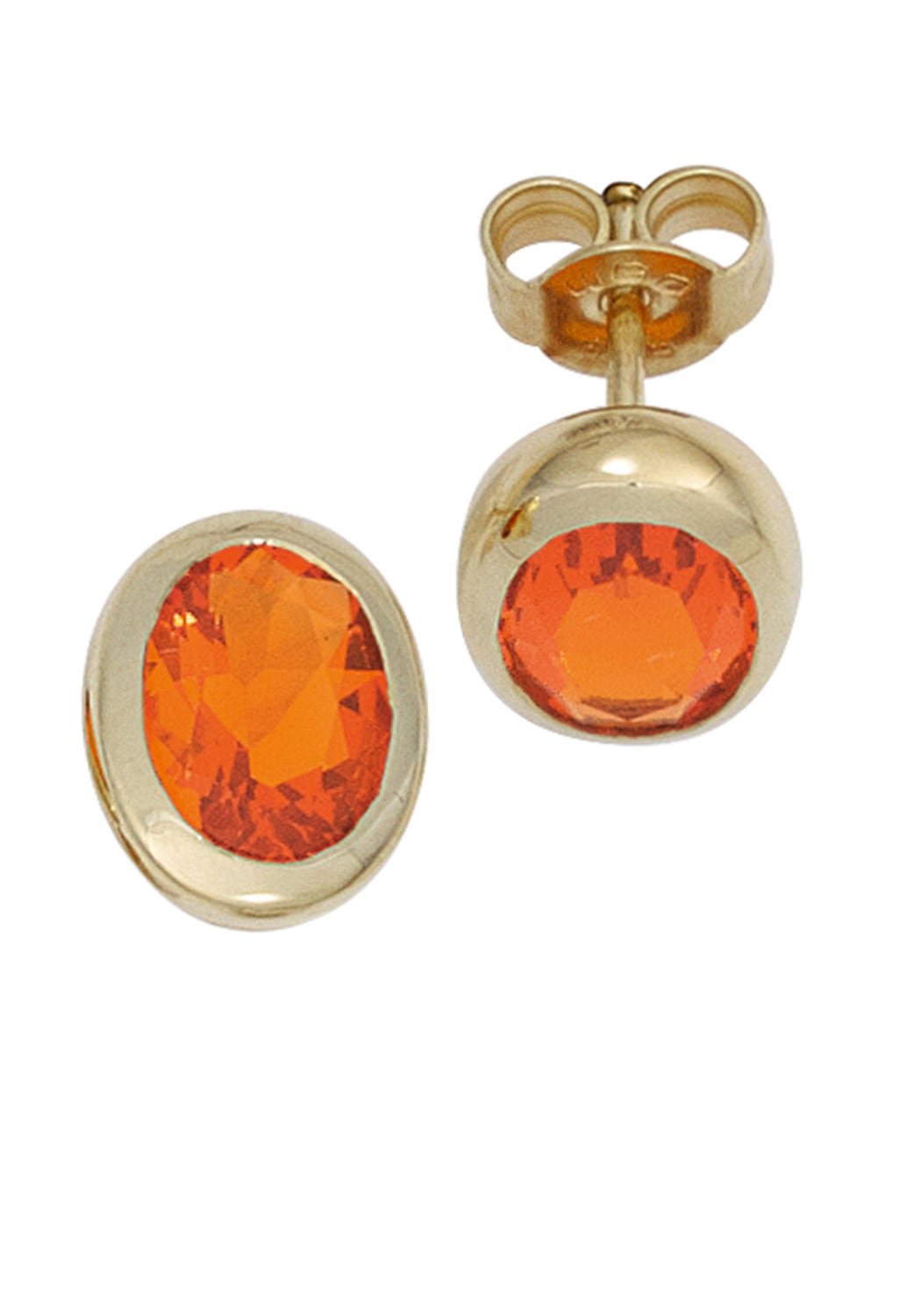 JOBO Paar Ohrstecker »Ovale Ohrringe mit Feueropal«, 585 Gold