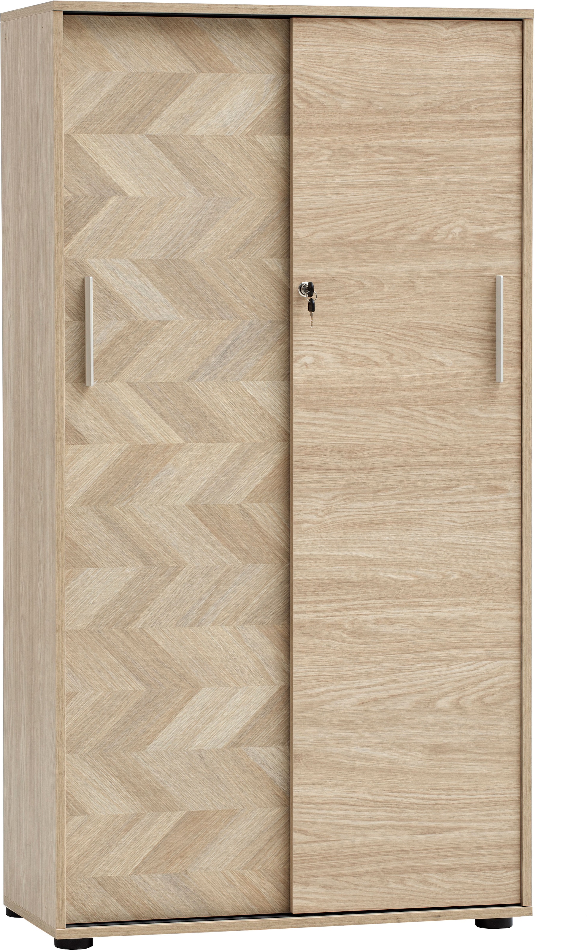 Schildmeyer Schiebetürenschrank "AREZZO, Aktenschrank abschließbar, Höe 150 cm, MADE IN GERMANY" 1 Stk. tlg. Linke Tür in Fischgräten Dekor, MADE IN GERMANY