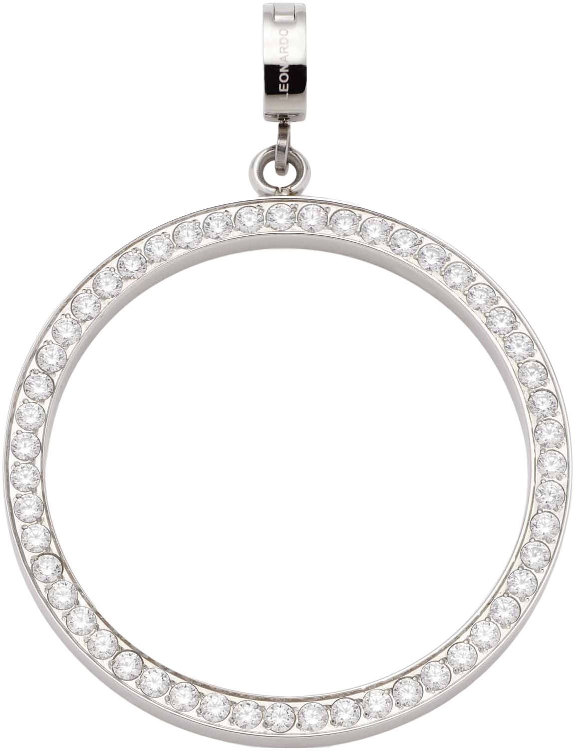 Charm-Einhänger LEONARDO "Anhänger Elin Clip&Mix", silber (edelstahlfarben, kristallweiß, kristallweiß), Charms, Damen, Edelstahl, mit Zirkonia (synth.)
