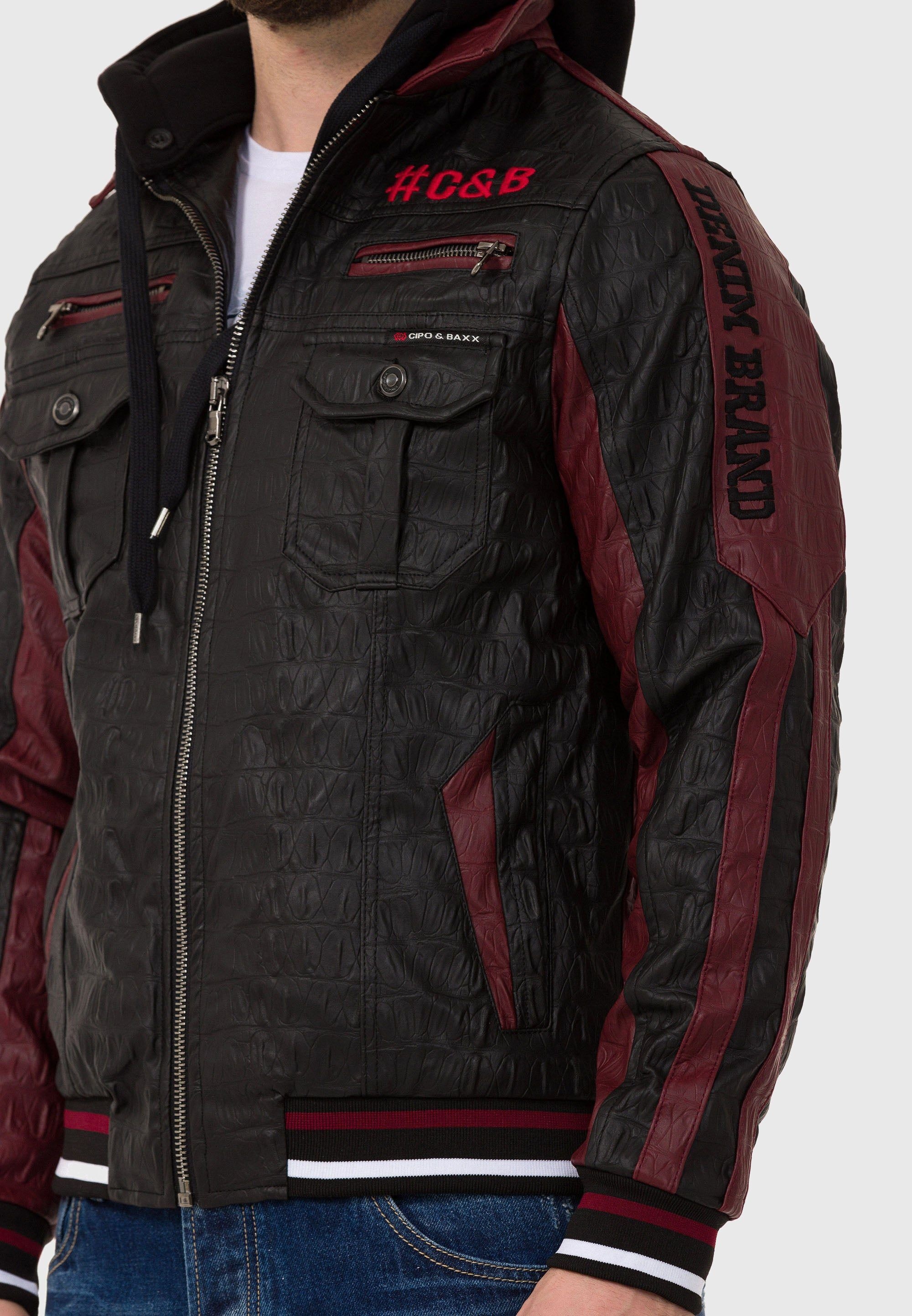 Cipo & Baxx Lederimitatjacke »Jacke«, ohne Kapuze, aus Kunstleder