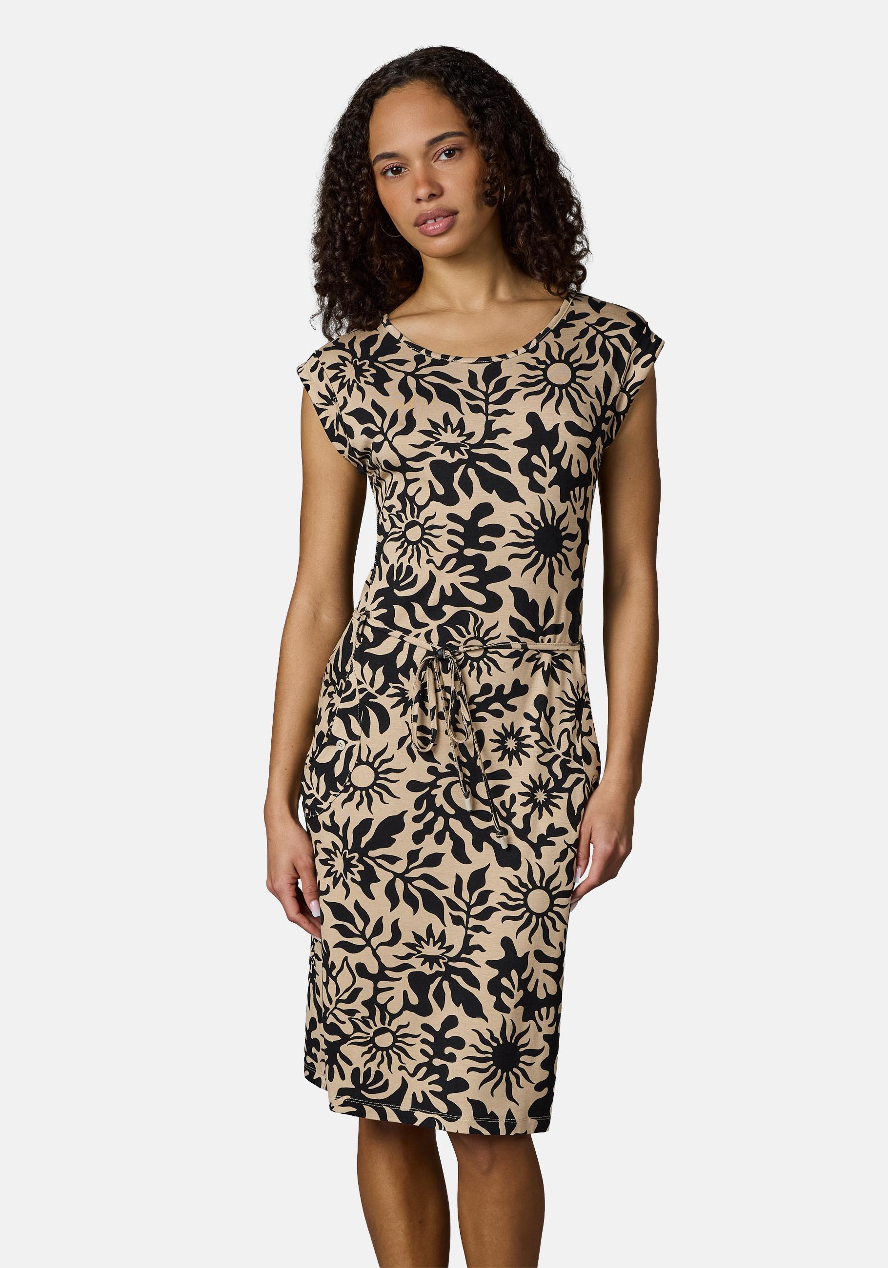 Ragwear Sommerkleid "Taggien Print" Eingrifftaschen Leichtes, bequemes Midikleid mit Muster